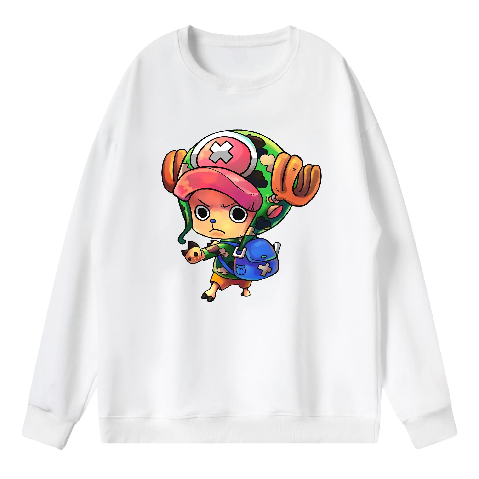 ワンピース グッズ トニートニー・チョッパー - 薄手 クルーネック スウェット 裏毛260g · ポリエステル 春秋向け カジュアル 男女兼用 · トレーナー デイリー スポーツ 散歩に最適