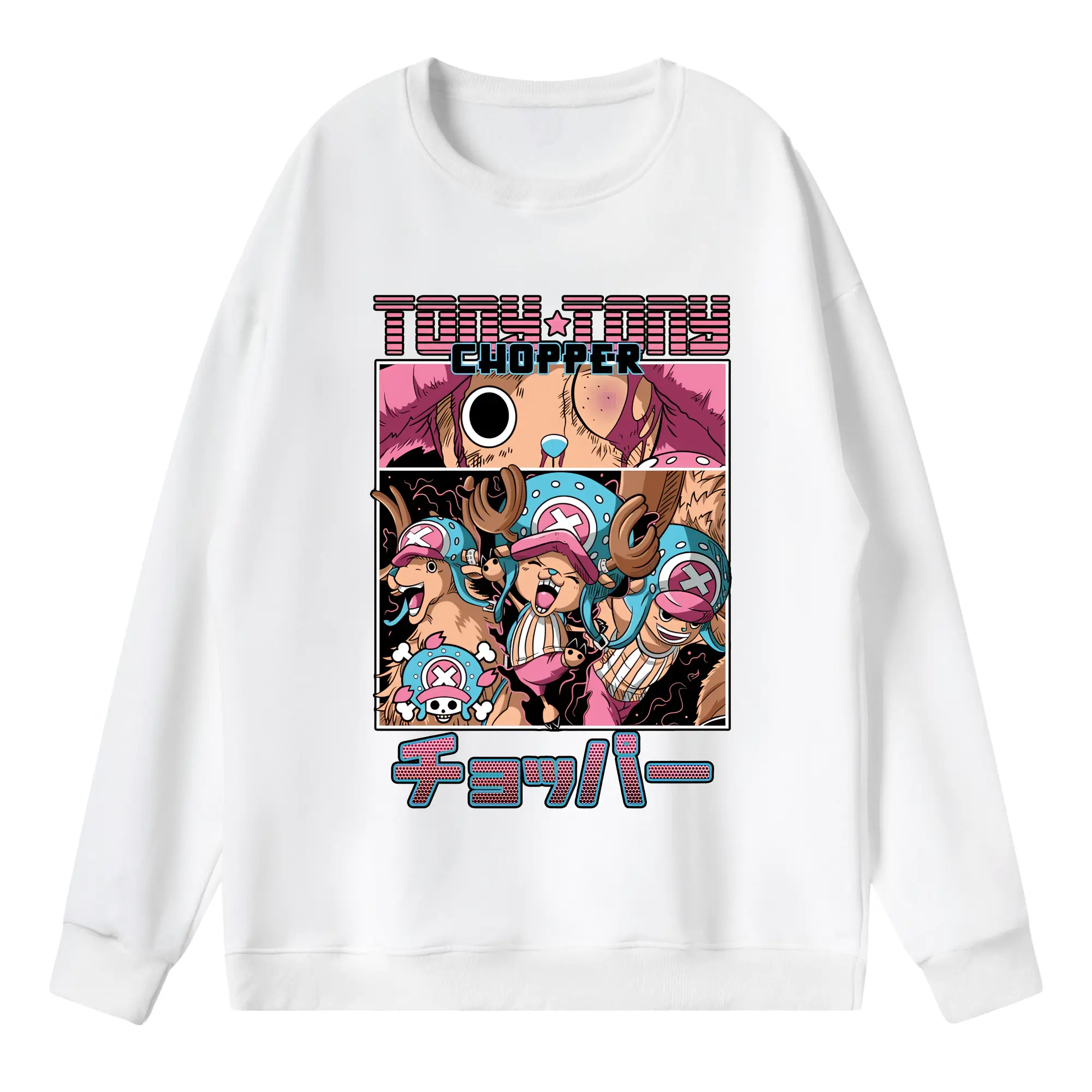 ワンピース グッズ トニートニー・チョッパー - 薄手 クルーネック スウェット 裏毛260g · ポリエステル 春秋向け カジュアル 男女兼用 · トレーナー デイリー スポーツ 散歩に最適