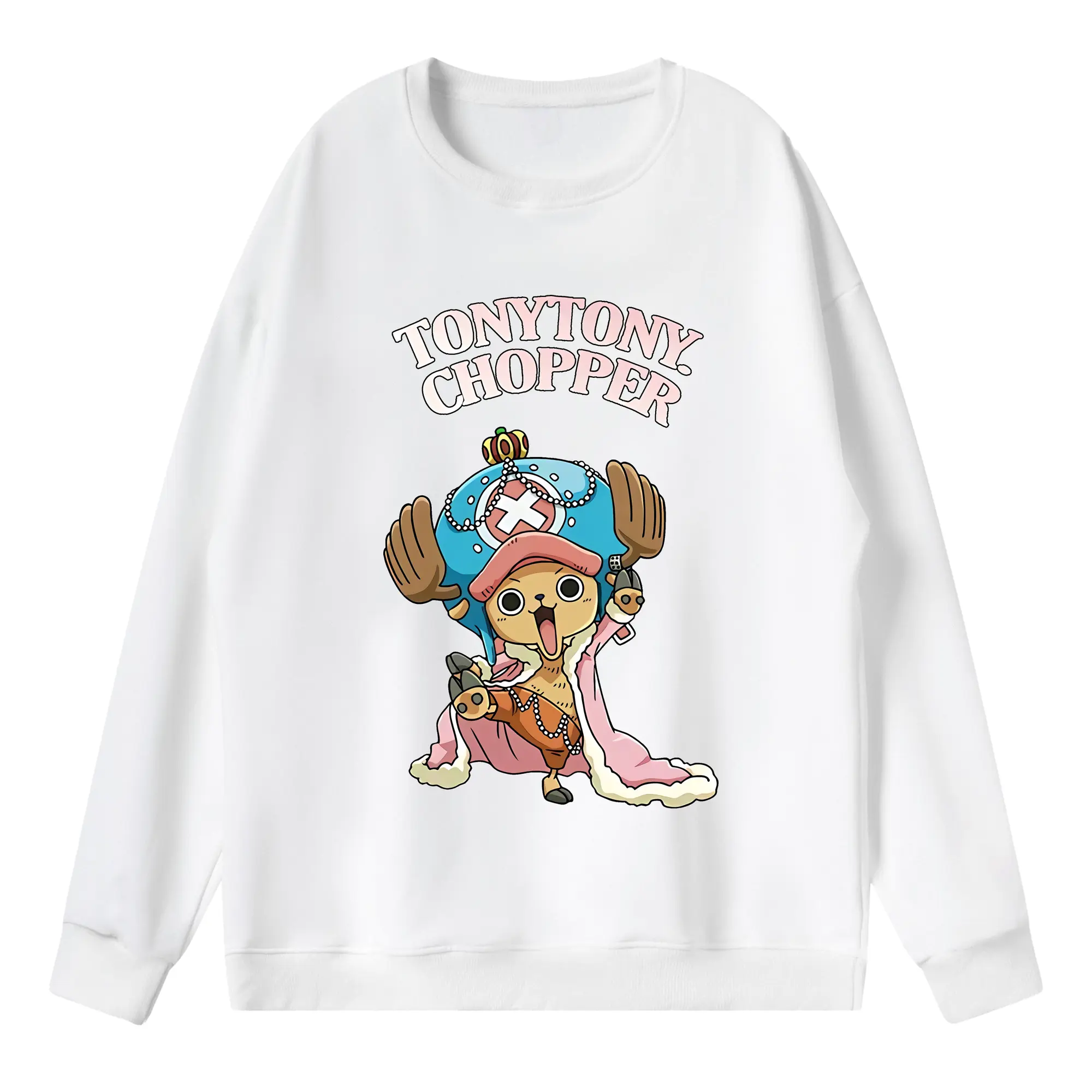 ワンピース グッズ トニートニー・チョッパー - 薄手 クルーネック スウェット 裏毛260g · ポリエステル 春秋向け カジュアル 男女兼用 · トレーナー デイリー スポーツ 散歩に最適