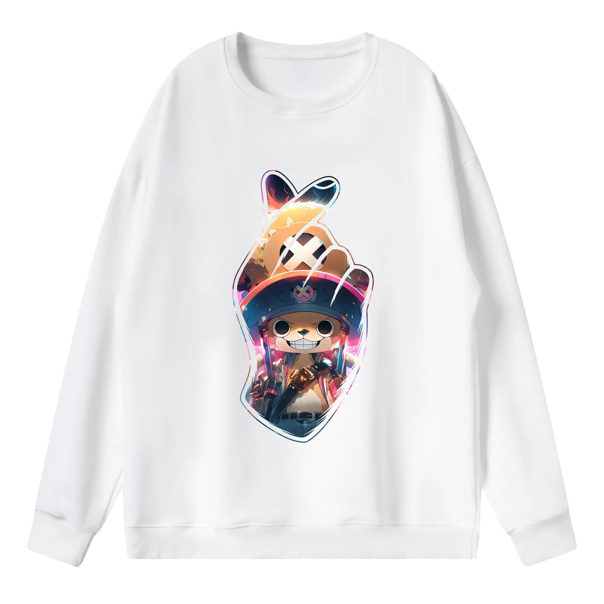 ワンピース グッズ トニートニー・チョッパー - 薄手 クルーネック スウェット 裏毛260g · ポリエステル 春秋向け カジュアル 男女兼用 · トレーナー デイリー スポーツ 散歩に最適