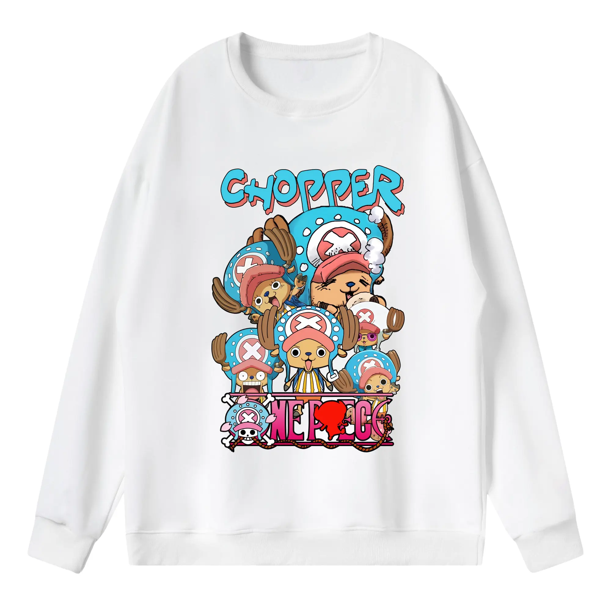 ワンピース グッズ トニートニー・チョッパー - 薄手 クルーネック スウェット 裏毛260g · ポリエステル 春秋向け カジュアル 男女兼用 · トレーナー デイリー スポーツ 散歩に最適