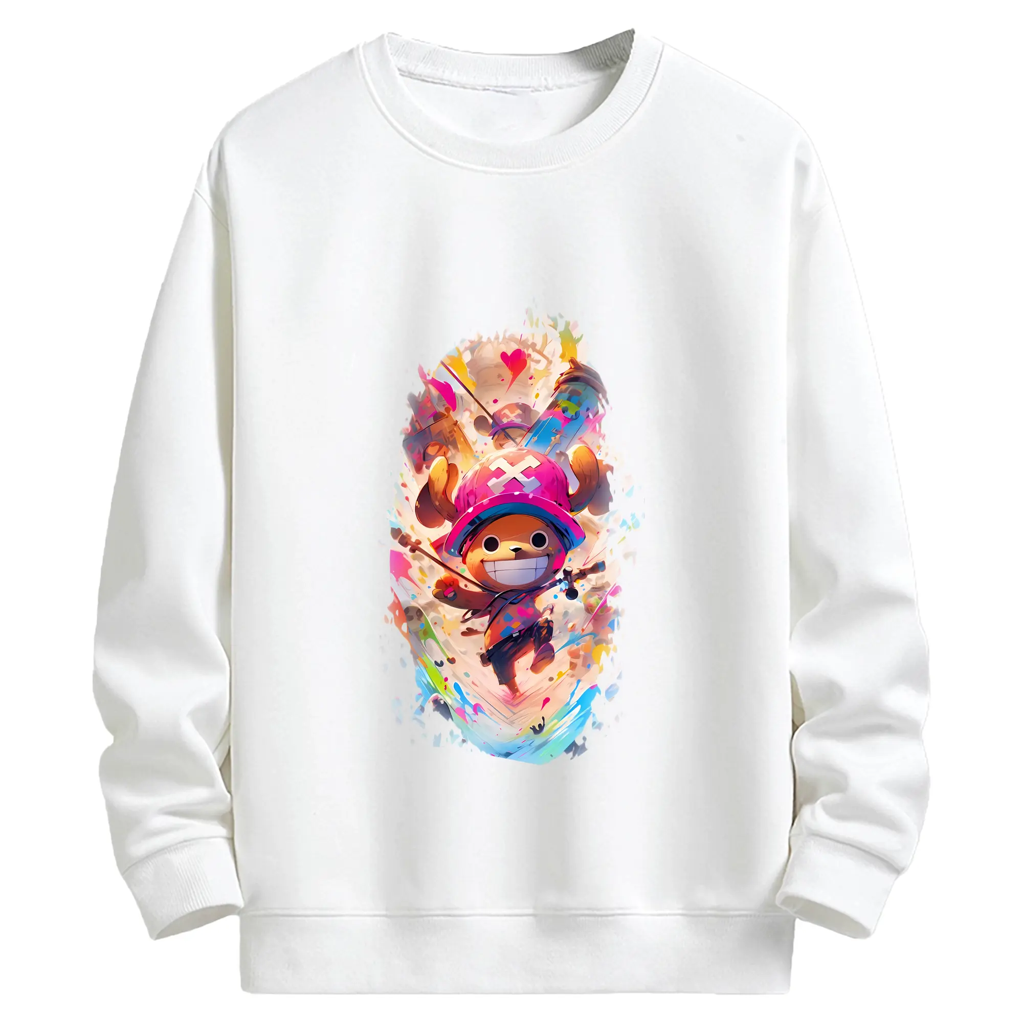 ワンピース グッズ トニートニー・チョッパー - キッズ クルーネックスウェットシャツ ・ フロントプリント ・ 綿80％ ポリエステル20％ ・ 快適 通学 スポーツ 日常使い お散歩用