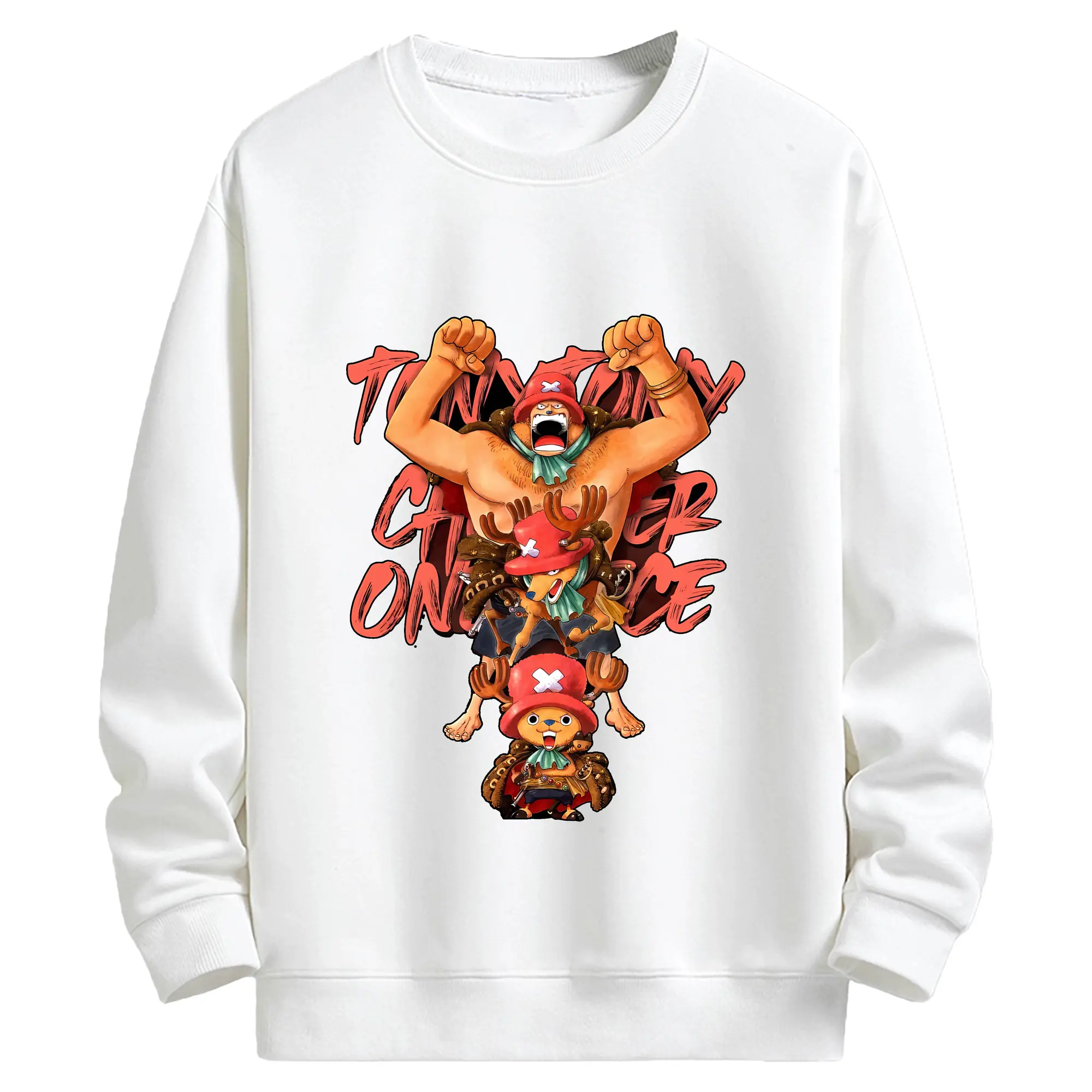 ワンピース グッズ トニートニー・チョッパー - キッズ クルーネックスウェットシャツ ・ フロントプリント ・ 綿80％ ポリエステル20％ ・ 快適 通学 スポーツ 日常使い お散歩用