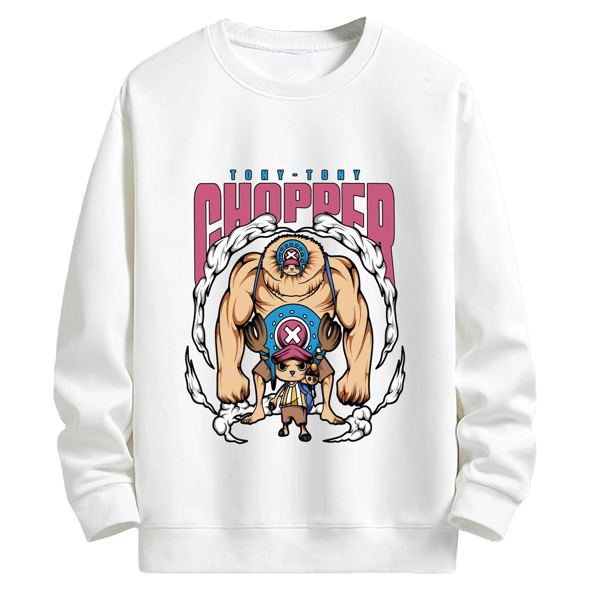 ワンピース グッズ トニートニー・チョッパー - キッズ クルーネックスウェットシャツ ・ フロントプリント ・ 綿80％ ポリエステル20％ ・ 快適 通学 スポーツ 日常使い お散歩用