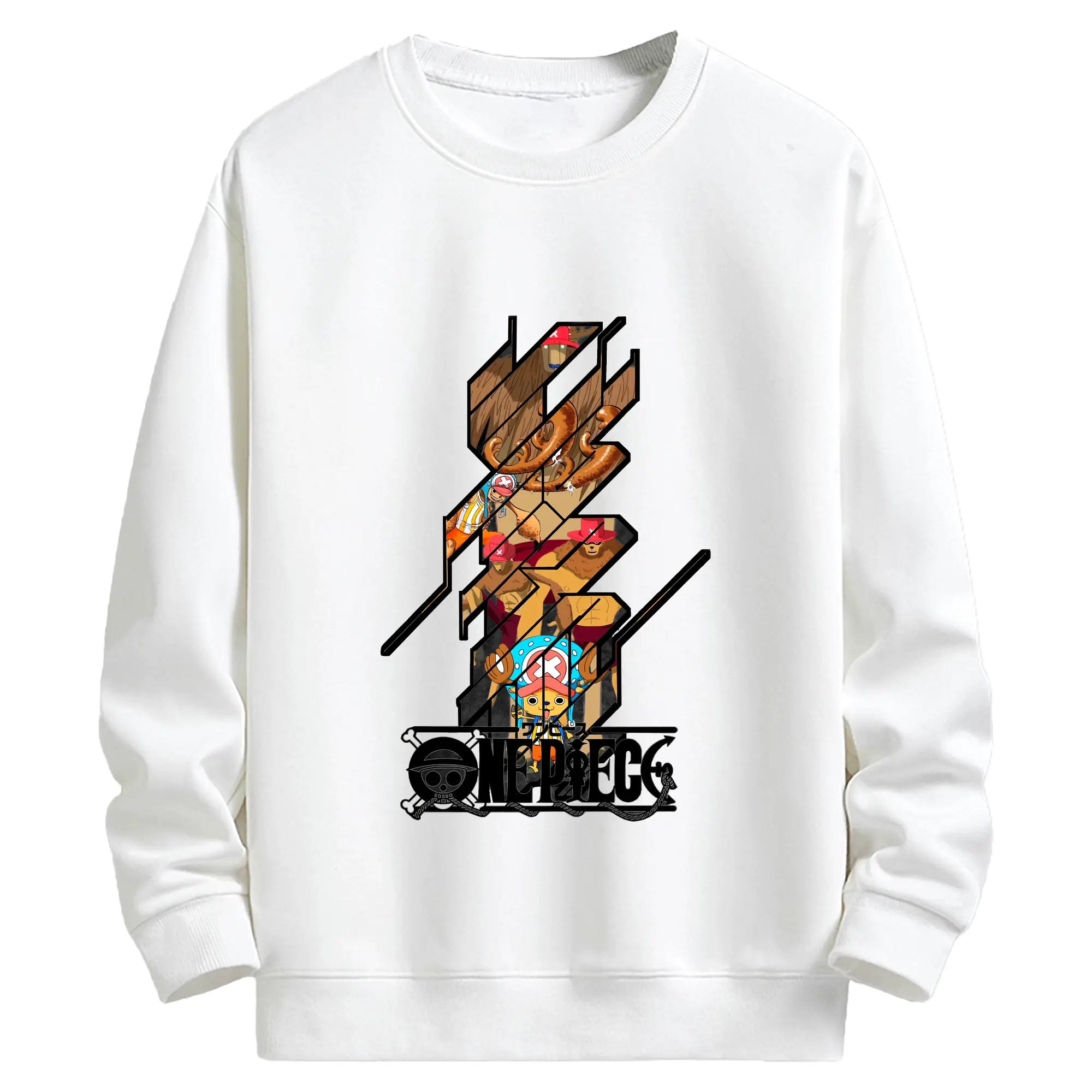 ワンピース グッズ トニートニー・チョッパー - キッズ クルーネックスウェットシャツ ・ フロントプリント ・ 綿80％ ポリエステル20％ ・ 快適 通学 スポーツ 日常使い お散歩用