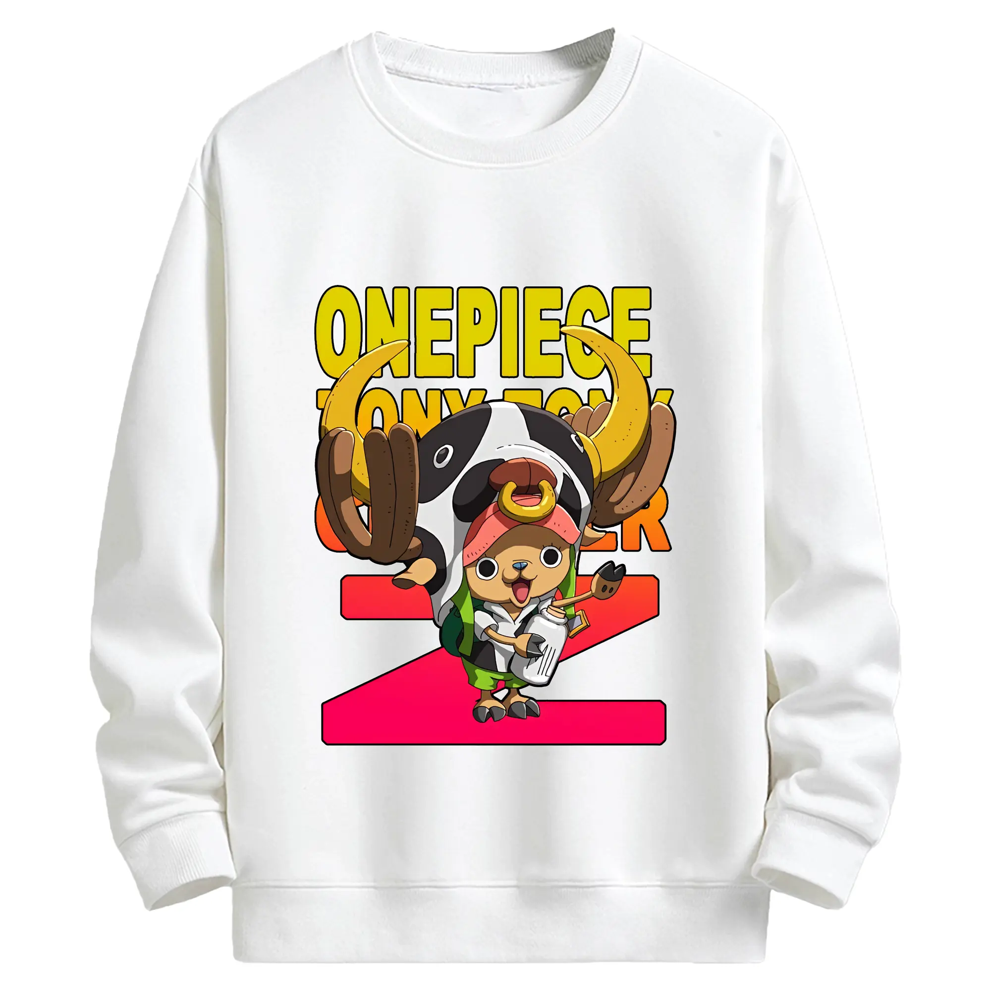 ワンピース グッズ トニートニー・チョッパー - キッズ クルーネックスウェットシャツ ・ フロントプリント ・ 綿80％ ポリエステル20％ ・ 快適 通学 スポーツ 日常使い お散歩用