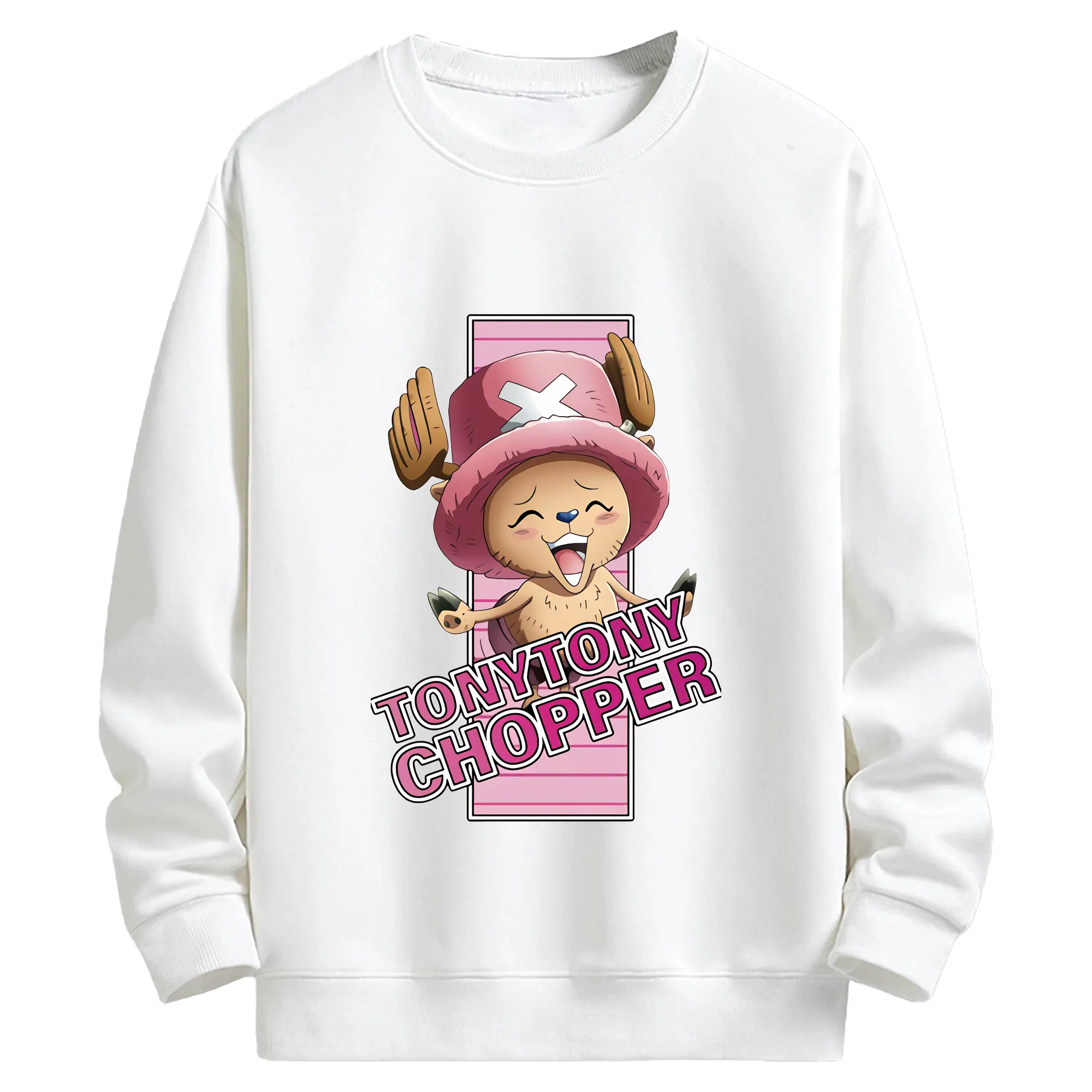 ワンピース グッズ トニートニー・チョッパー - キッズ クルーネックスウェットシャツ ・ フロントプリント ・ 綿80％ ポリエステル20％ ・ 快適 通学 スポーツ 日常使い お散歩用