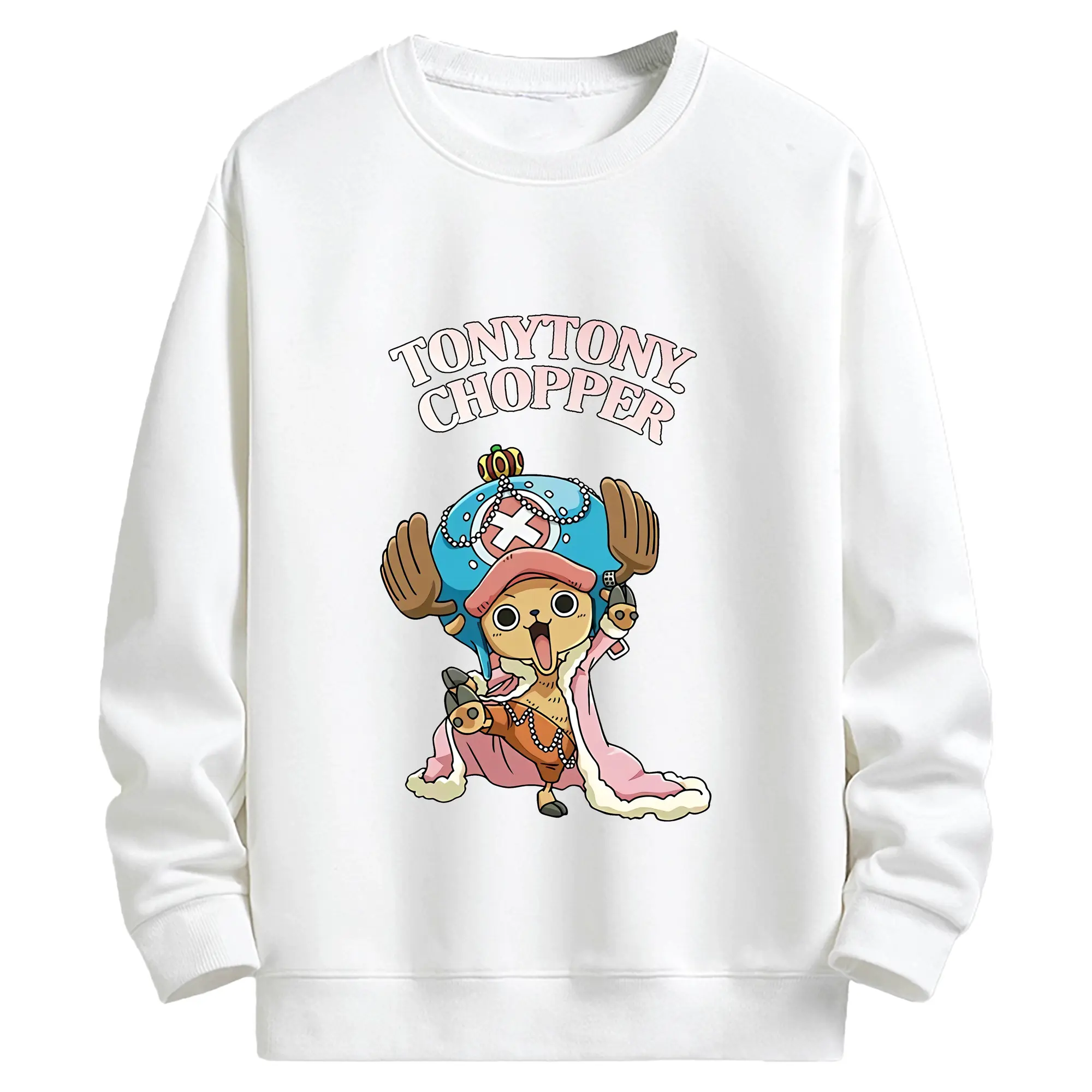 ワンピース グッズ トニートニー・チョッパー - キッズ クルーネックスウェットシャツ ・ フロントプリント ・ 綿80％ ポリエステル20％ ・ 快適 通学 スポーツ 日常使い お散歩用