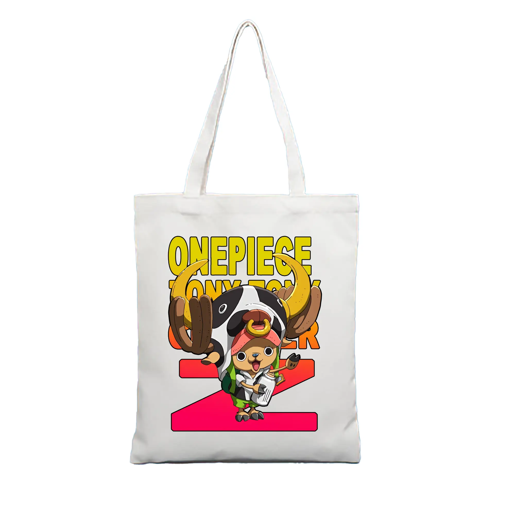 ワンピース グッズ トニートニー・チョッパー - 縦型キャンバス手提げバッグ（トートバッグ） ・ キャンバス素材 ・ ショッピング用 ・ 軽量 丈夫 お手入れ簡単