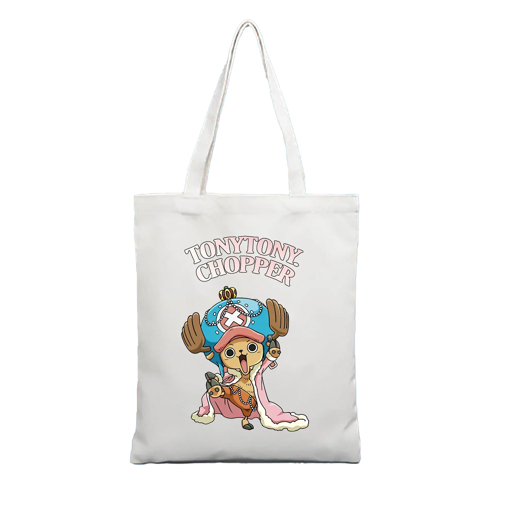 ワンピース グッズ トニートニー・チョッパー - 縦型キャンバス手提げバッグ（トートバッグ） ・ キャンバス素材 ・ ショッピング用 ・ 軽量 丈夫 お手入れ簡単