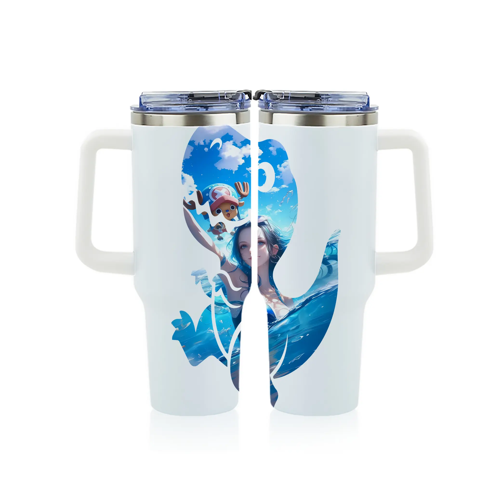 ワンピース グッズ ニコ・ロビン - 1200mL フルプリント車用タンブラー ・ 304ステンレス 内側 ・ 201ステンレス 外側 ・ 保温 保冷 ・ 通勤 ドライブ アウトドア用