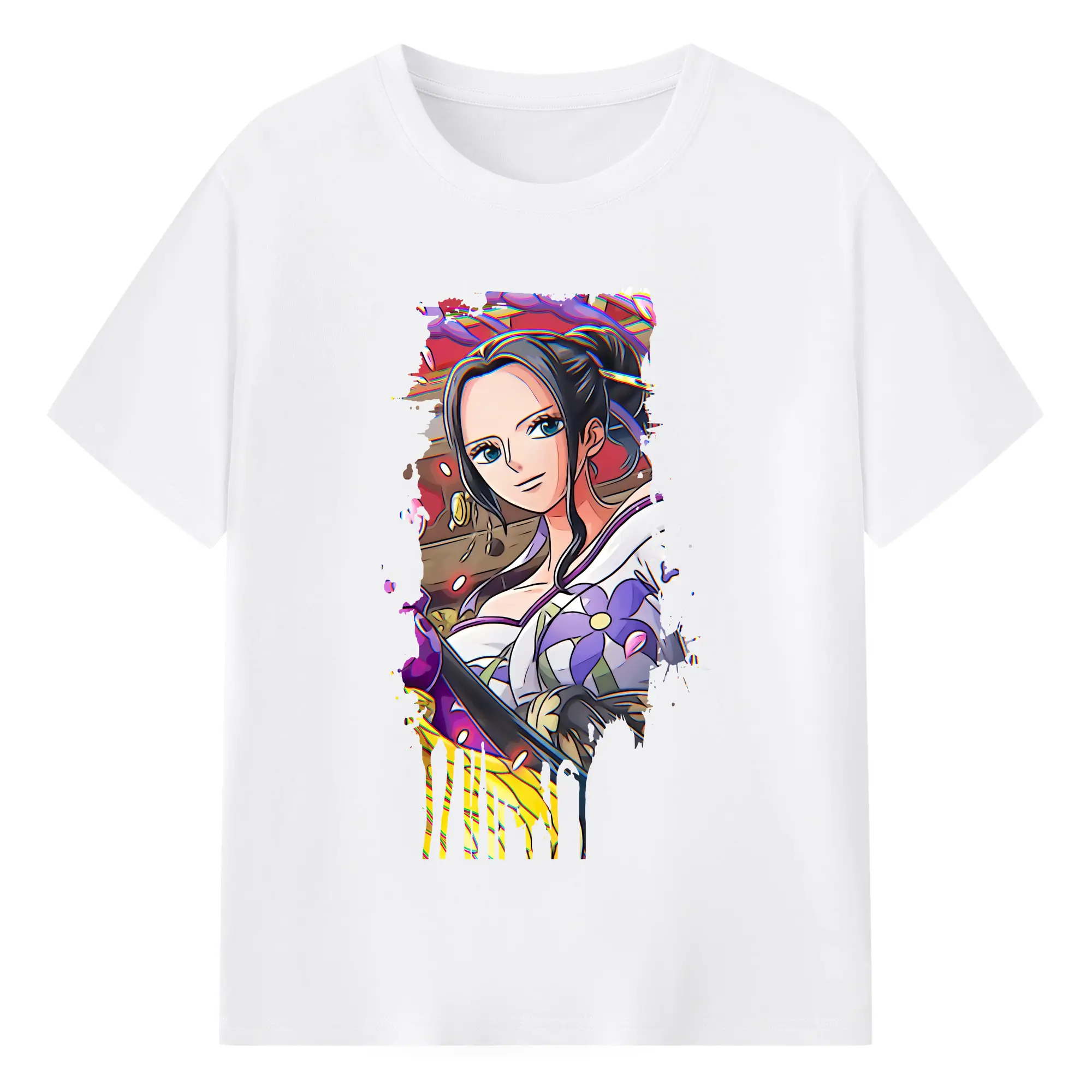 ワンピース グッズ ニコ・ロビン - 綿100％ 半袖Tシャツ ・ フロントプリント ・ 快適 通気性 ・ 日常使い 散歩 スポーツ用