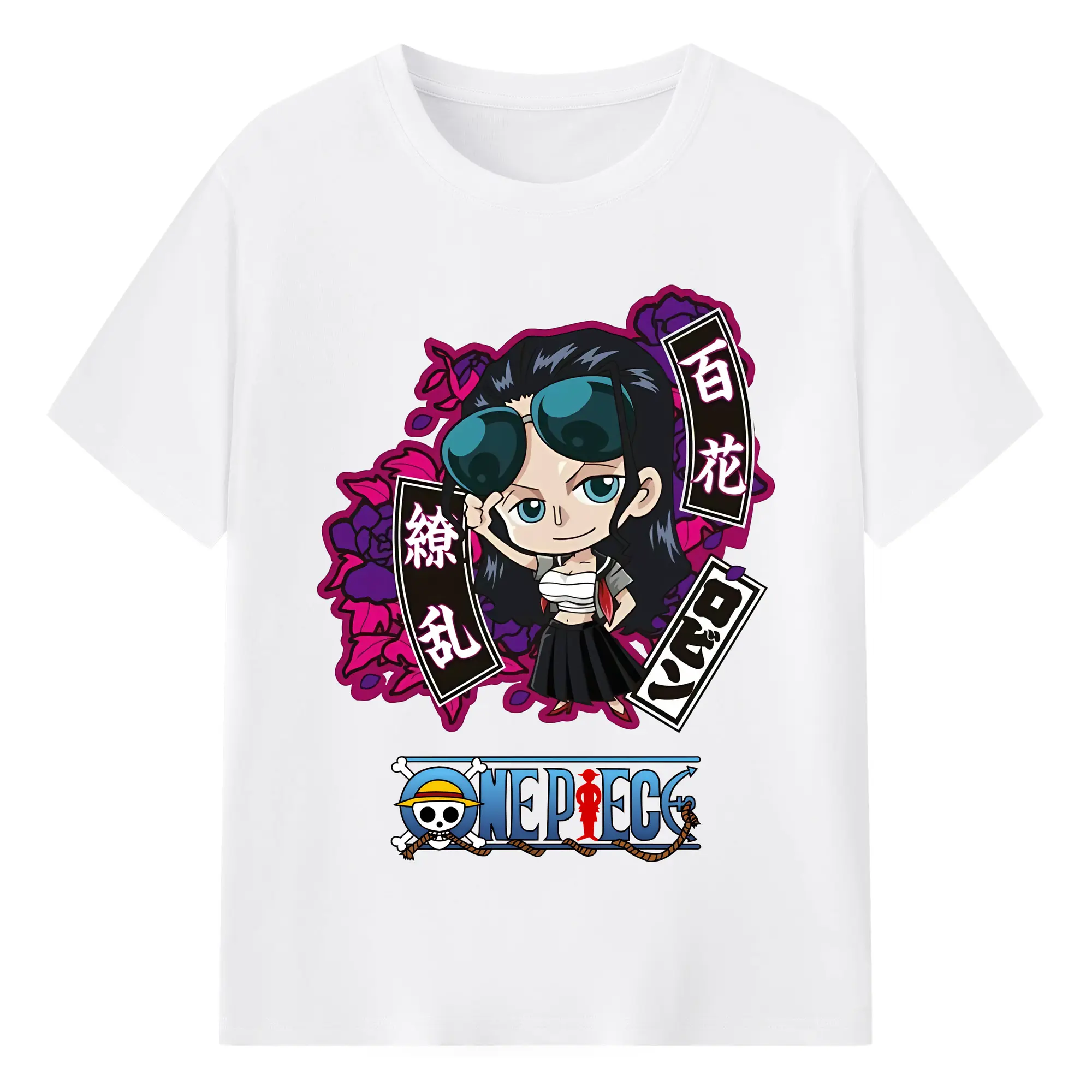 ワンピース グッズ ニコ・ロビン - 綿100％ 半袖Tシャツ ・ フロントプリント ・ 快適 通気性 ・ 日常使い 散歩 スポーツ用