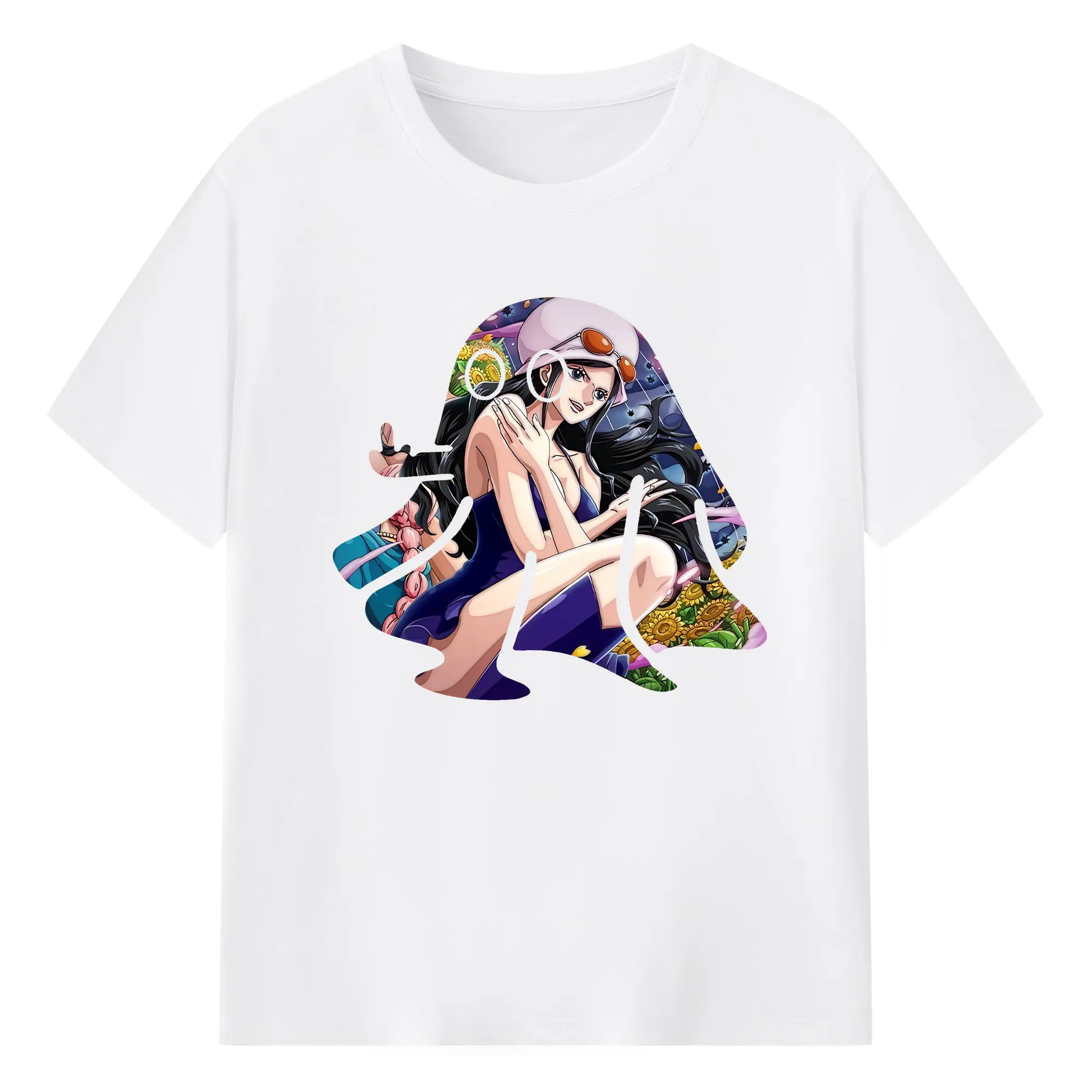ワンピース グッズ ニコ・ロビン - 綿100％ 半袖Tシャツ ・ フロントプリント ・ 快適 通気性 ・ 日常使い 散歩 スポーツ用