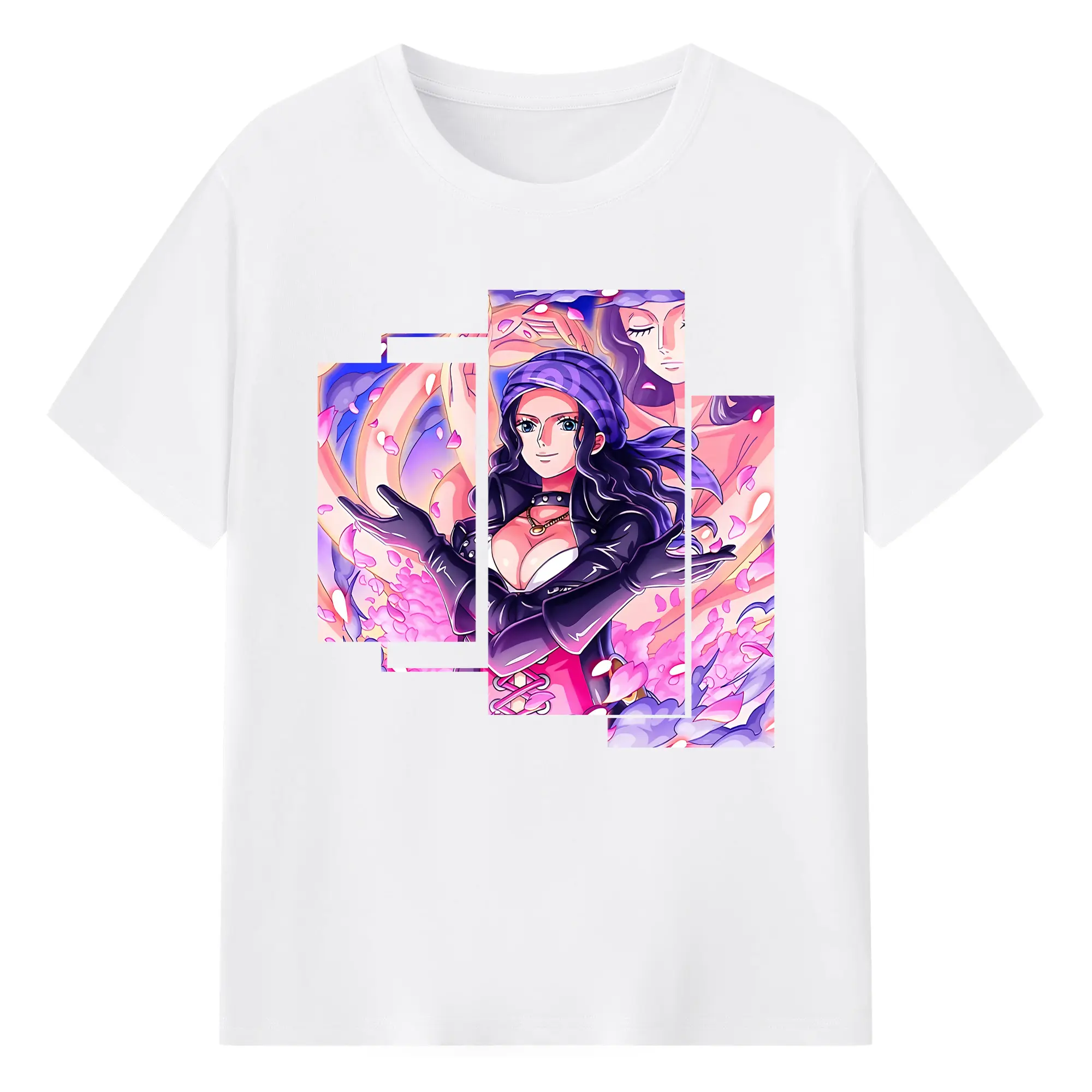 ワンピース グッズ ニコ・ロビン - 綿100％ 半袖Tシャツ ・ フロントプリント ・ 快適 通気性 ・ 日常使い 散歩 スポーツ用