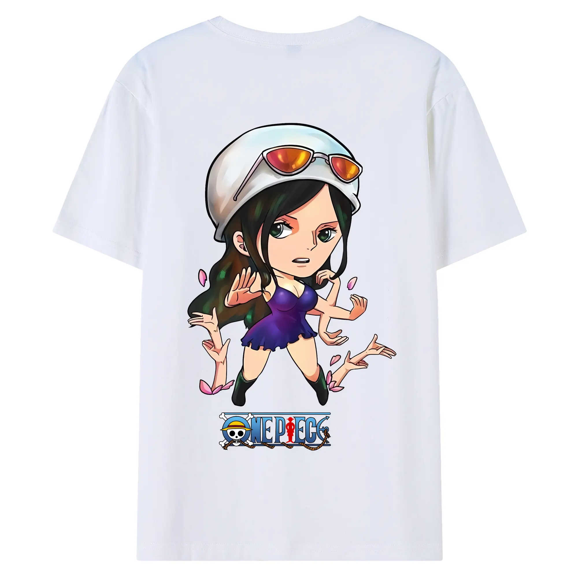 ワンピース グッズ ニコ・ロビン - 綿100％ 半袖Tシャツ ・ バックプリント ・ 快適 通気性 ・ 日常使い 散歩 スポーツ用