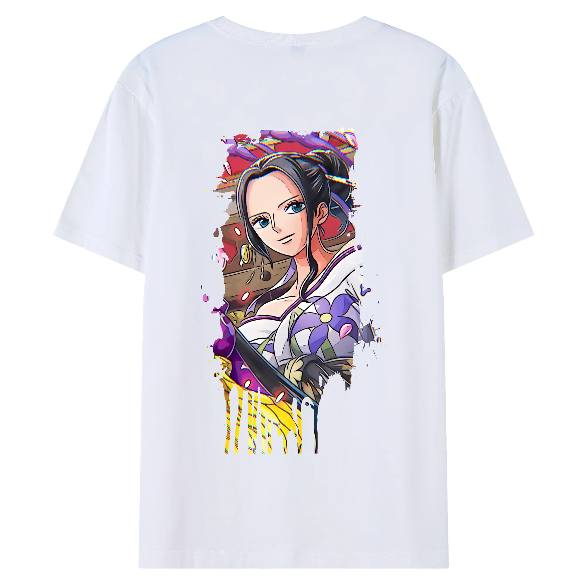 ワンピース グッズ ニコ・ロビン - 綿100％ 半袖Tシャツ ・ バックプリント ・ 快適 通気性 ・ 日常使い 散歩 スポーツ用