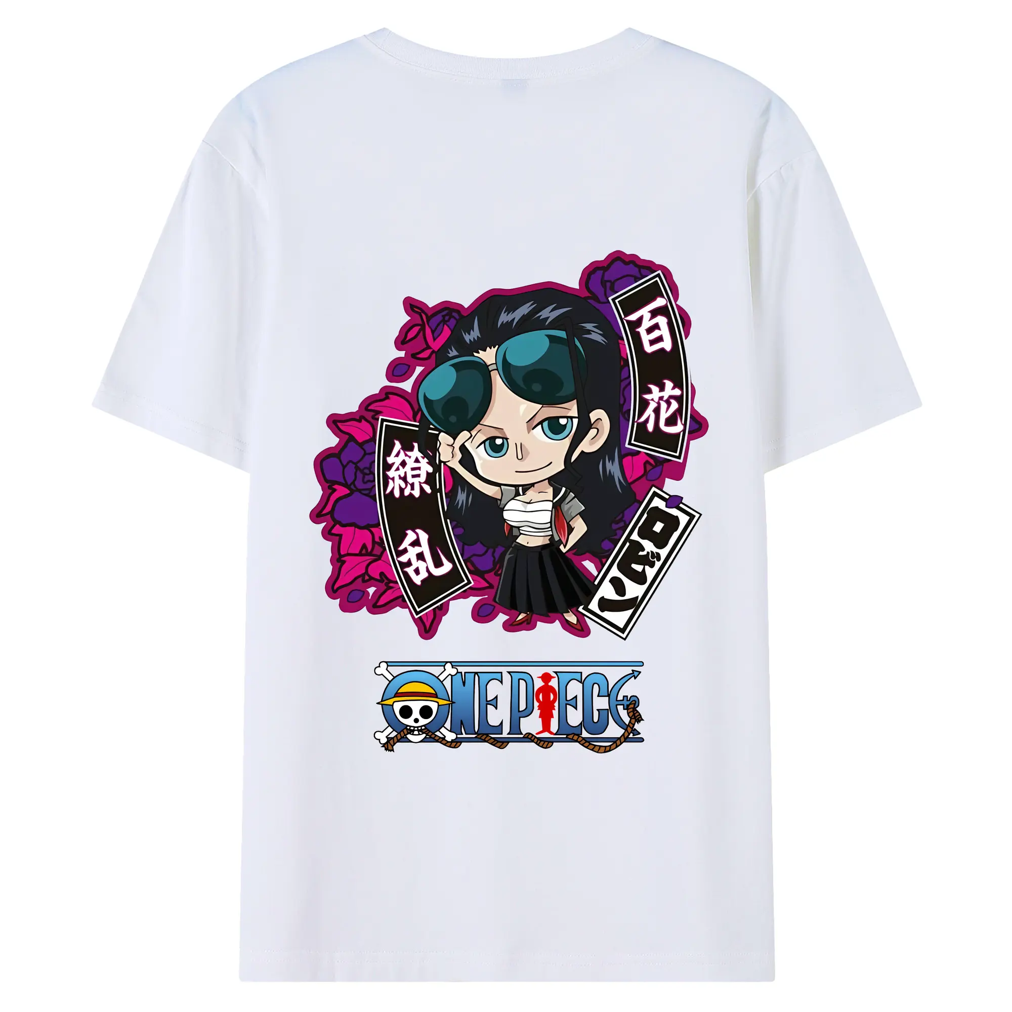 ワンピース グッズ ニコ・ロビン - 綿100％ 半袖Tシャツ ・ バックプリント ・ 快適 通気性 ・ 日常使い 散歩 スポーツ用