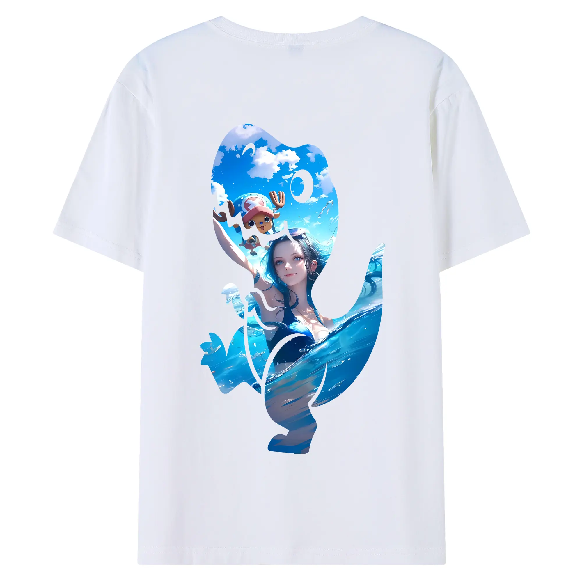 ワンピース グッズ ニコ・ロビン - 綿100％ 半袖Tシャツ ・ バックプリント ・ 快適 通気性 ・ 日常使い 散歩 スポーツ用