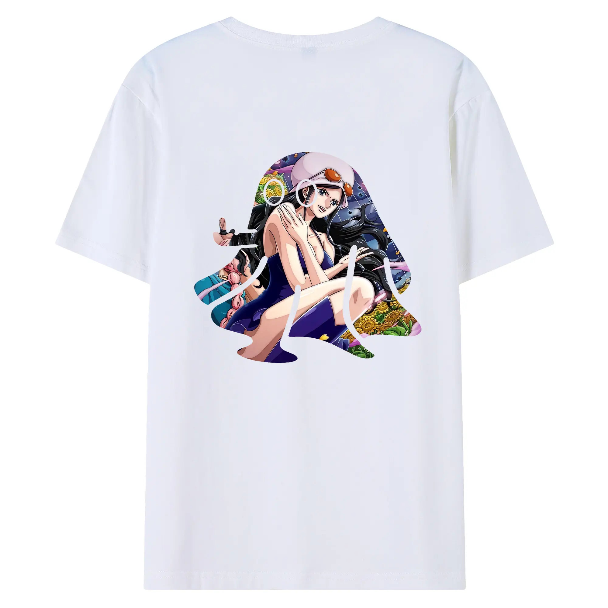 ワンピース グッズ ニコ・ロビン - 綿100％ 半袖Tシャツ ・ バックプリント ・ 快適 通気性 ・ 日常使い 散歩 スポーツ用