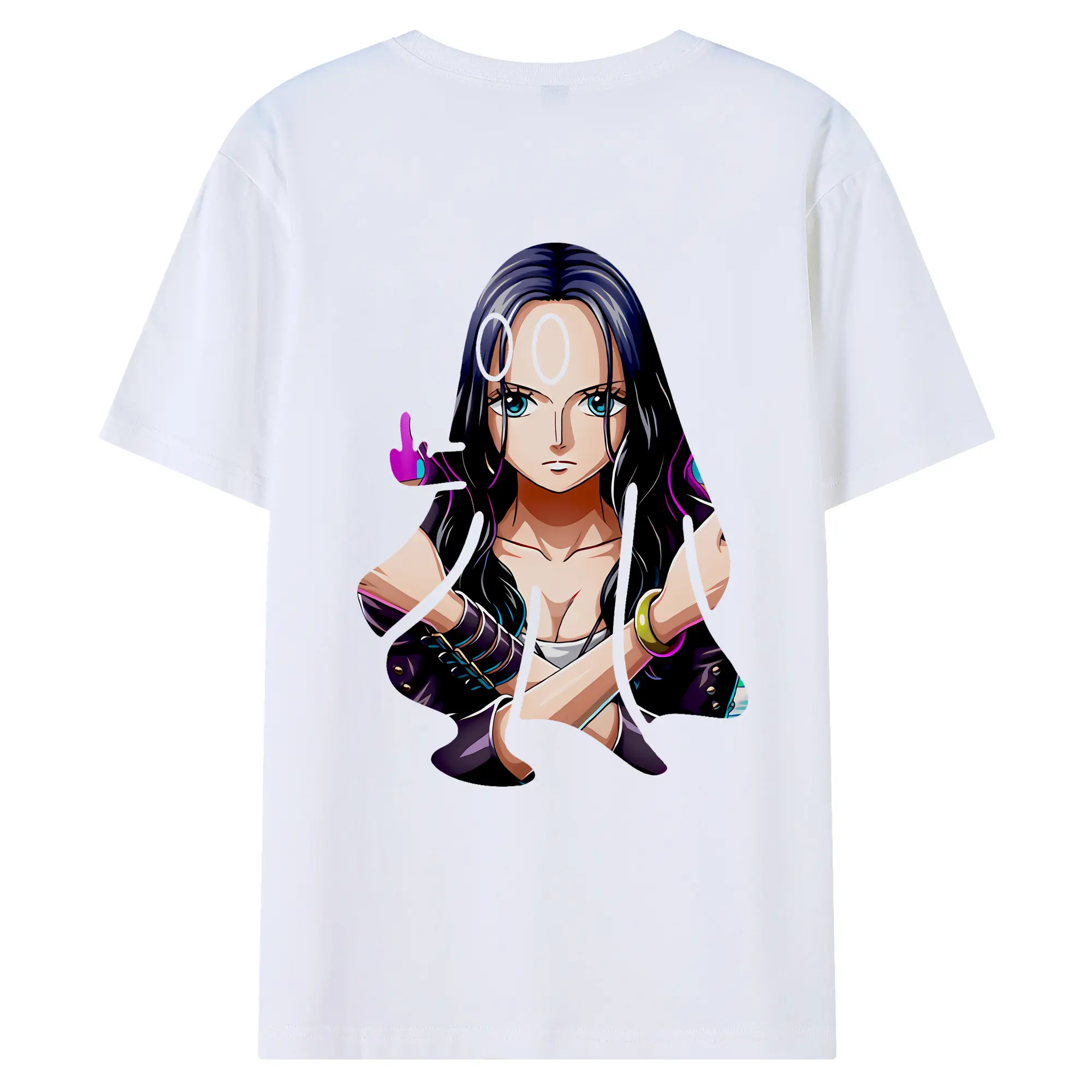 ワンピース グッズ ニコ・ロビン - 綿100％ 半袖Tシャツ ・ バックプリント ・ 快適 通気性 ・ 日常使い 散歩 スポーツ用