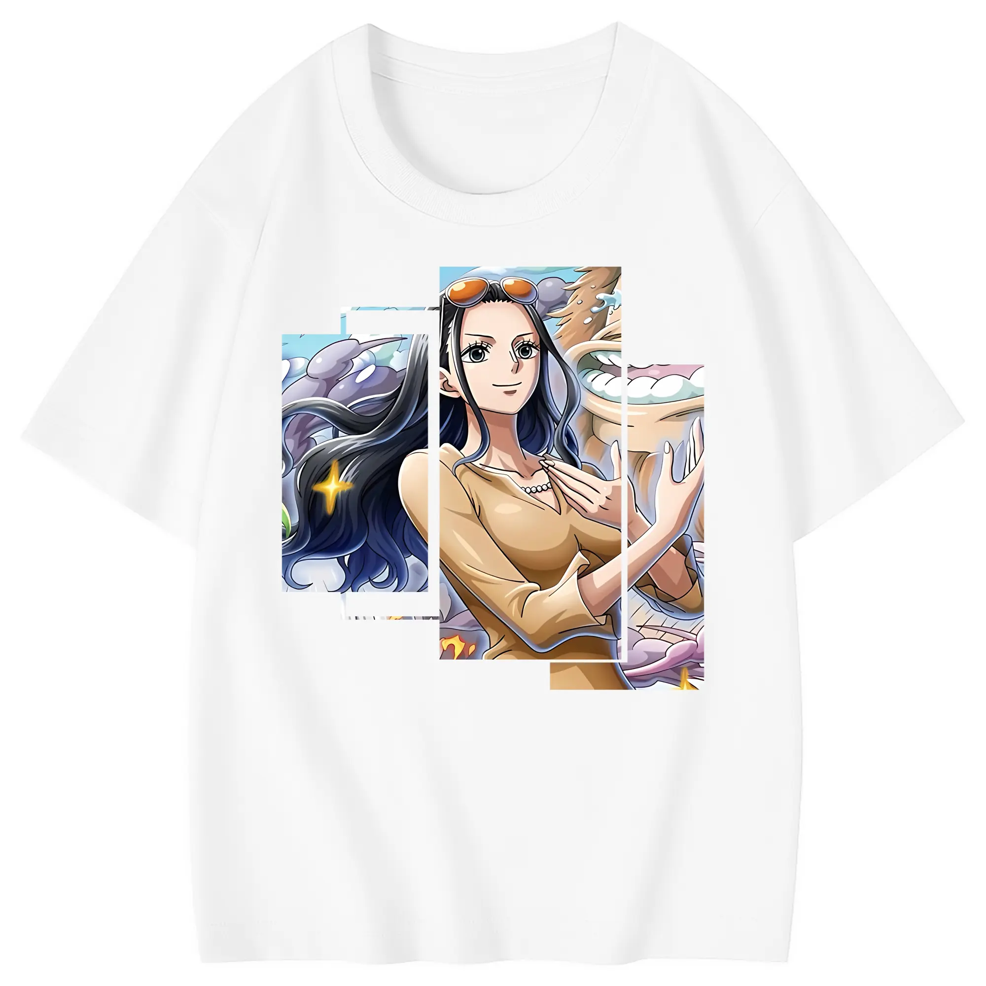 ワンピース グッズ ニコ・ロビン - 綿100％ キッズTシャツ ・ フロントプリント ・ 快適 通気性 ・ スポーツ カジュアル 散歩用