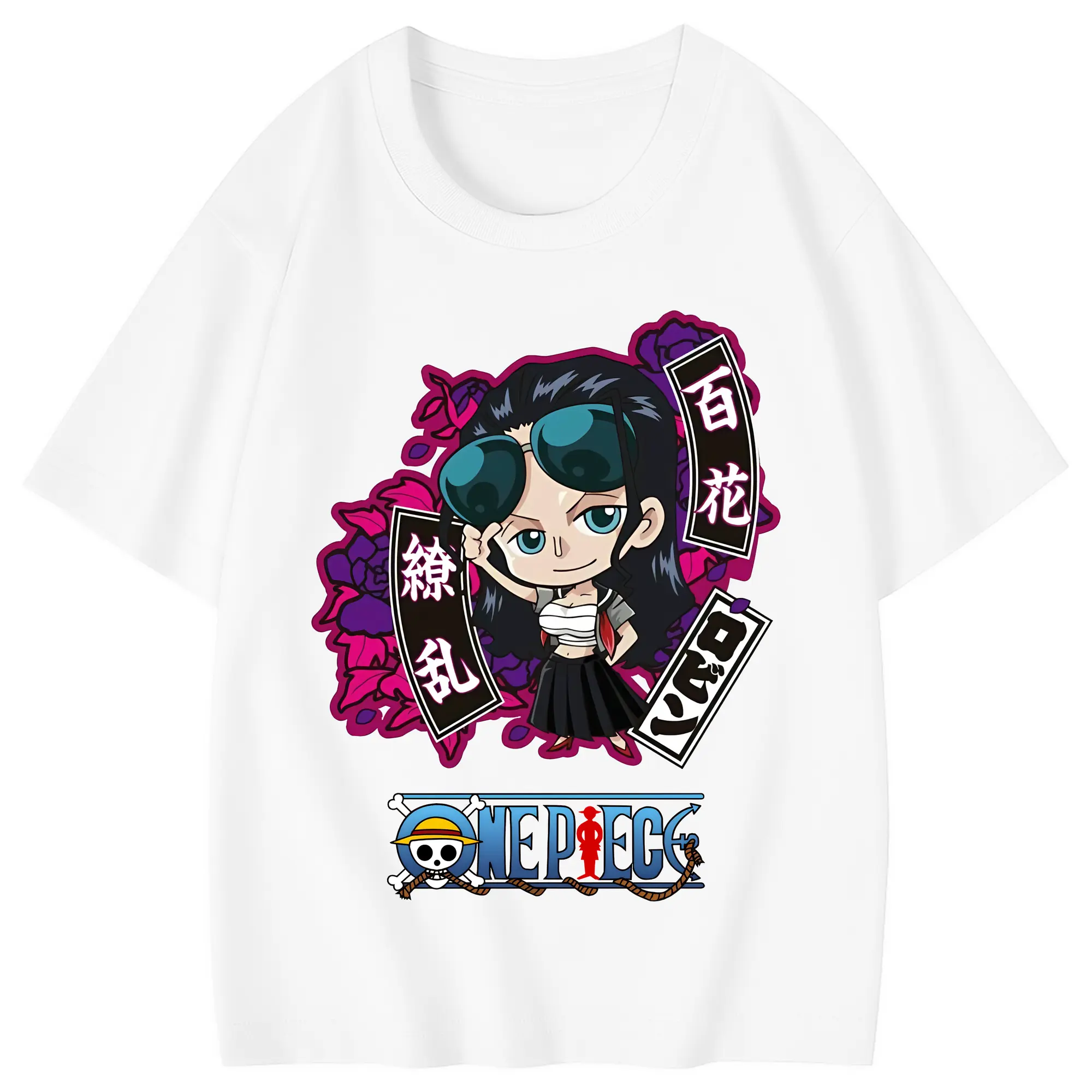ワンピース グッズ ニコ・ロビン - 綿100％ キッズTシャツ ・ フロントプリント ・ 快適 通気性 ・ スポーツ カジュアル 散歩用