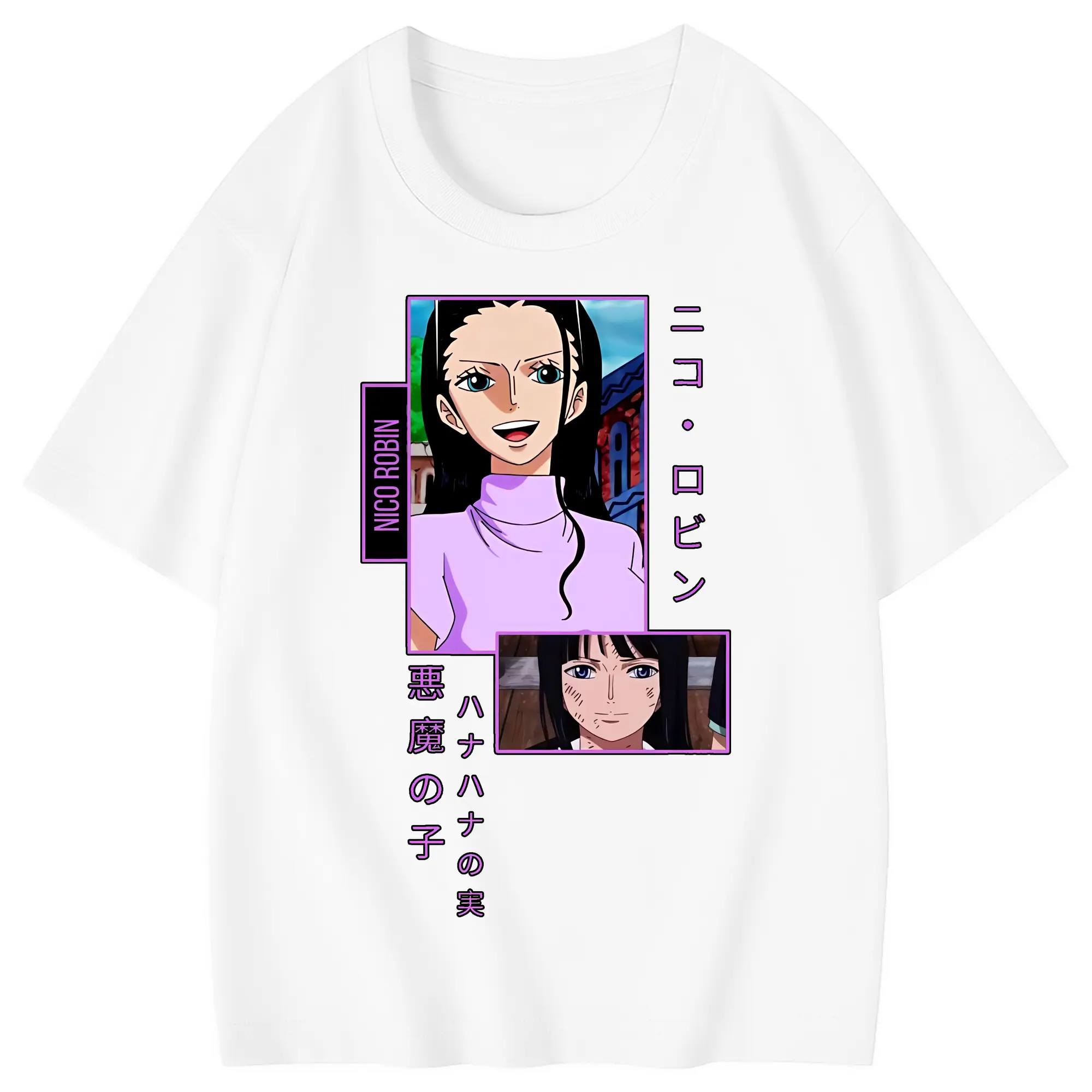 ワンピース グッズ ニコ・ロビン - 綿100％ キッズTシャツ ・ フロントプリント ・ 快適 通気性 ・ スポーツ カジュアル 散歩用