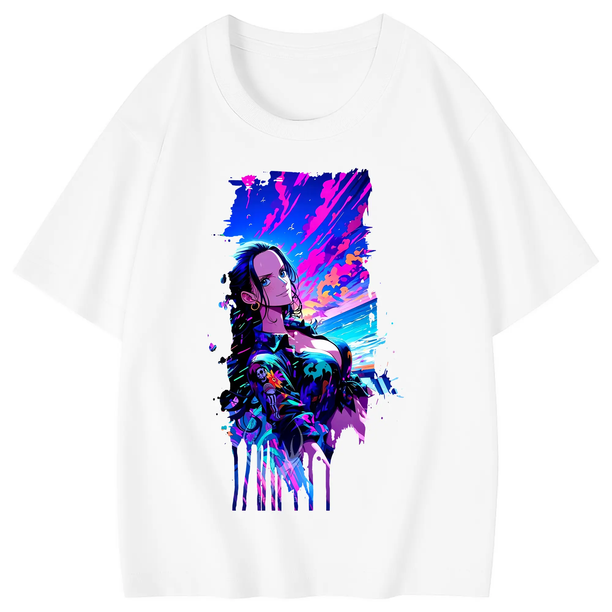 ワンピース グッズ ニコ・ロビン - 綿100％ キッズTシャツ ・ フロントプリント ・ 快適 通気性 ・ スポーツ カジュアル 散歩用