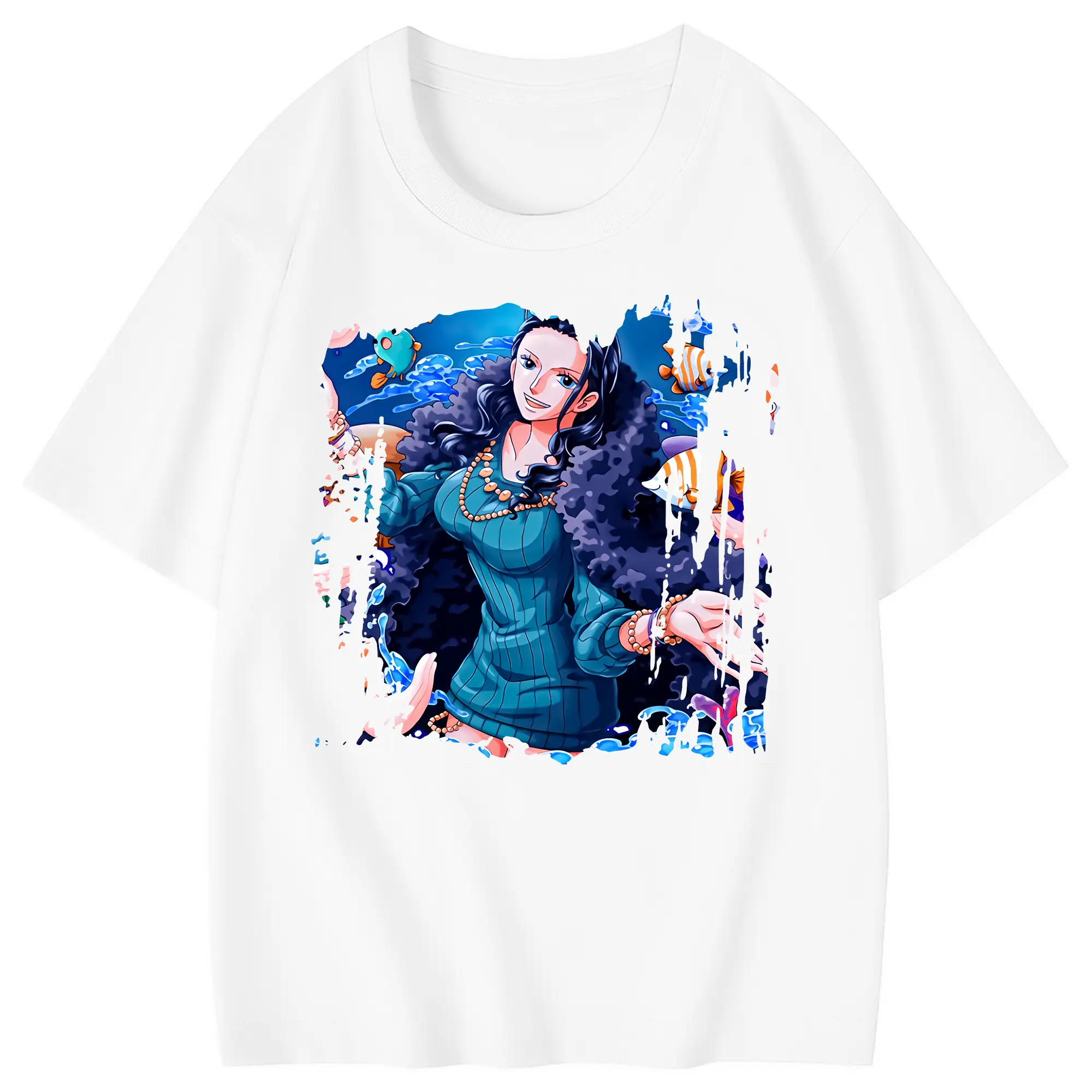 ワンピース グッズ ニコ・ロビン - 綿100％ キッズTシャツ ・ フロントプリント ・ 快適 通気性 ・ スポーツ カジュアル 散歩用
