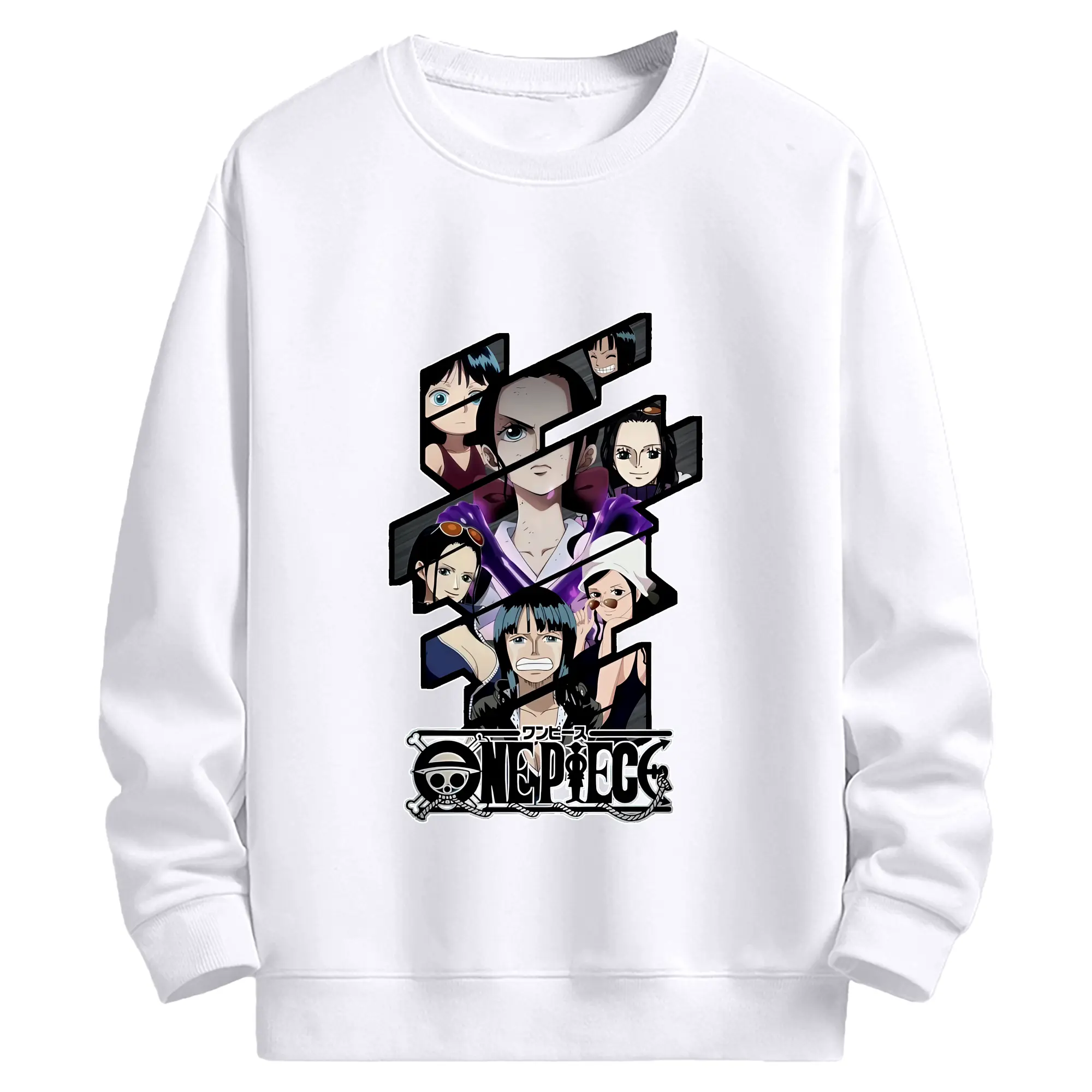 ワンピース グッズ ニコ・ロビン - 高品質 クルーネック スウェット ・ コットン59％ ポリエステル41％ ・ ユニセックス 長袖 トレーナー ・ カジュアル デイリー スポーツ 散歩用