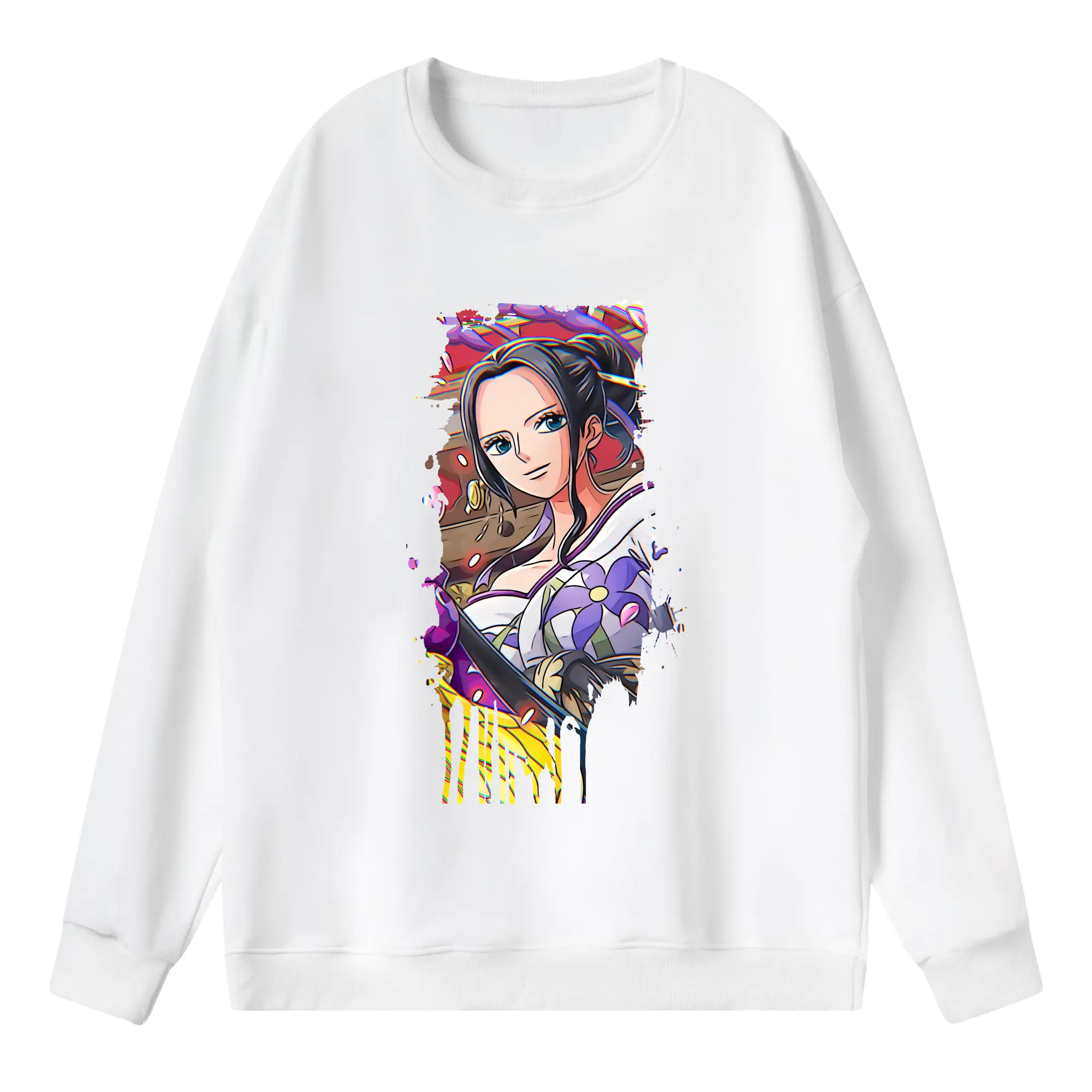 ワンピース グッズ ニコ・ロビン - 薄手 クルーネック スウェット 裏毛260g · ポリエステル 春秋向け カジュアル 男女兼用 · トレーナー デイリー スポーツ 散歩に最適