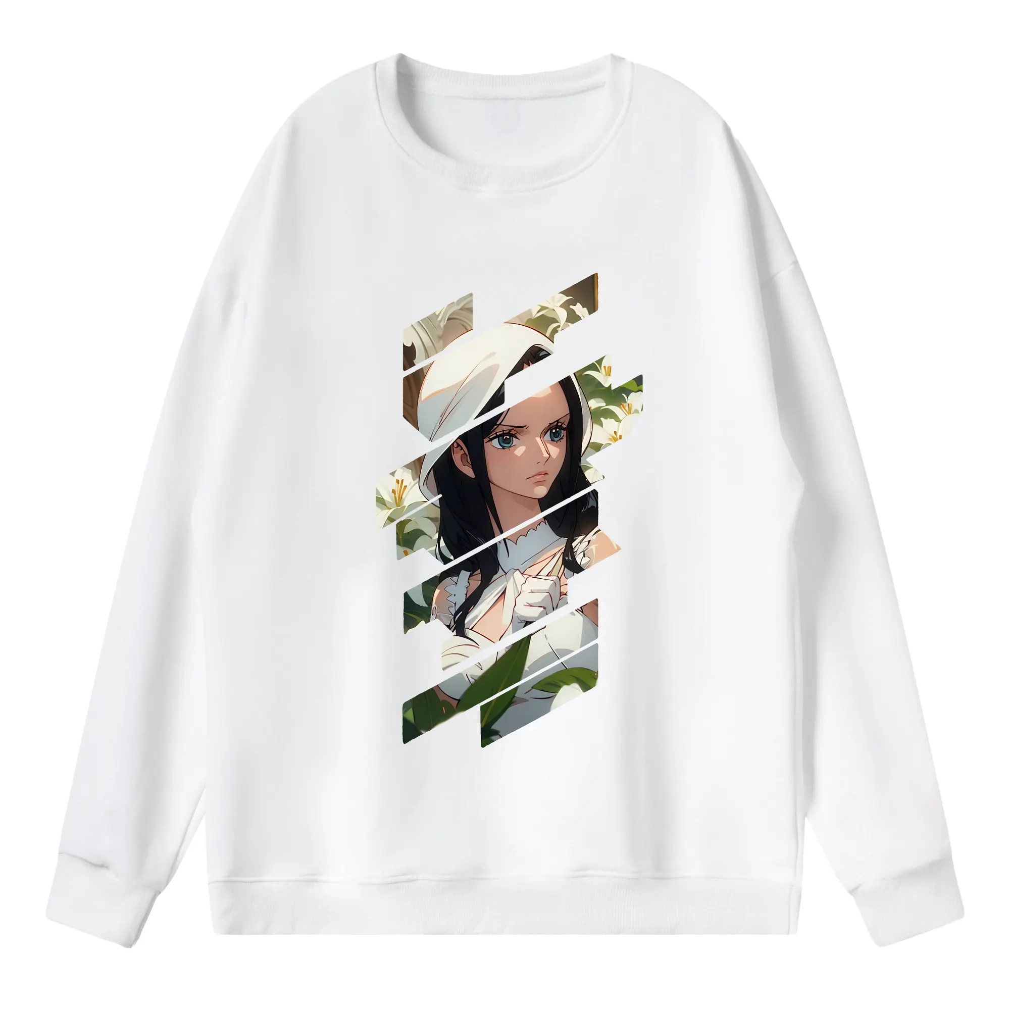 ワンピース グッズ ニコ・ロビン - 薄手 クルーネック スウェット 裏毛260g · ポリエステル 春秋向け カジュアル 男女兼用 · トレーナー デイリー スポーツ 散歩に最適