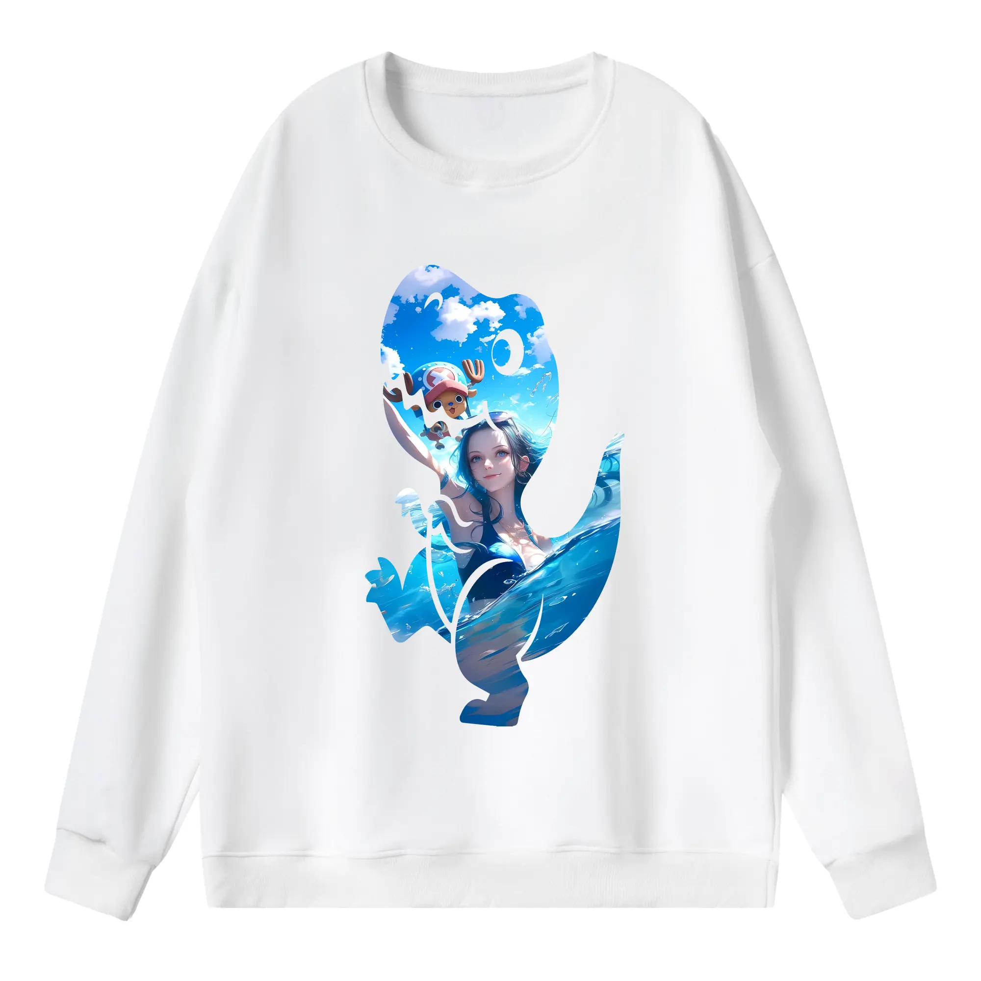 ワンピース グッズ ニコ・ロビン - 薄手 クルーネック スウェット 裏毛260g · ポリエステル 春秋向け カジュアル 男女兼用 · トレーナー デイリー スポーツ 散歩に最適