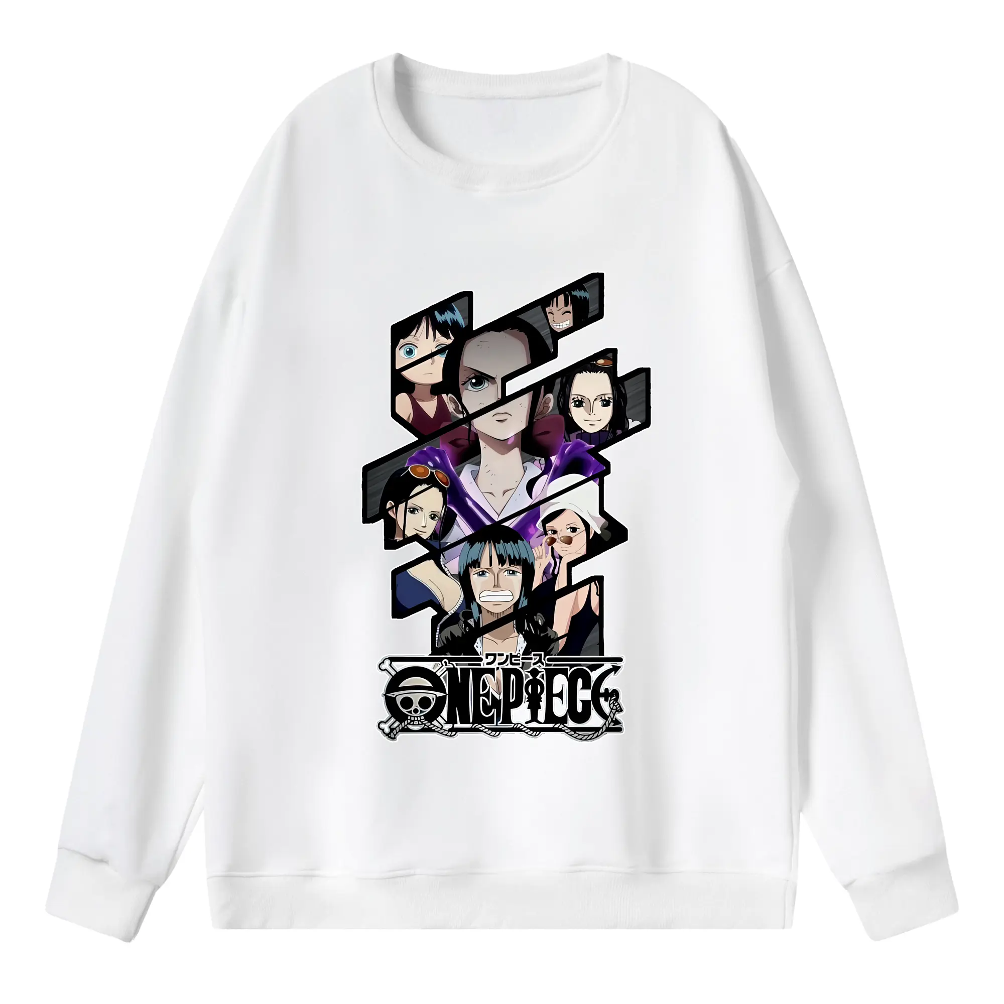 ワンピース グッズ ニコ・ロビン - 薄手 クルーネック スウェット 裏毛260g · ポリエステル 春秋向け カジュアル 男女兼用 · トレーナー デイリー スポーツ 散歩に最適