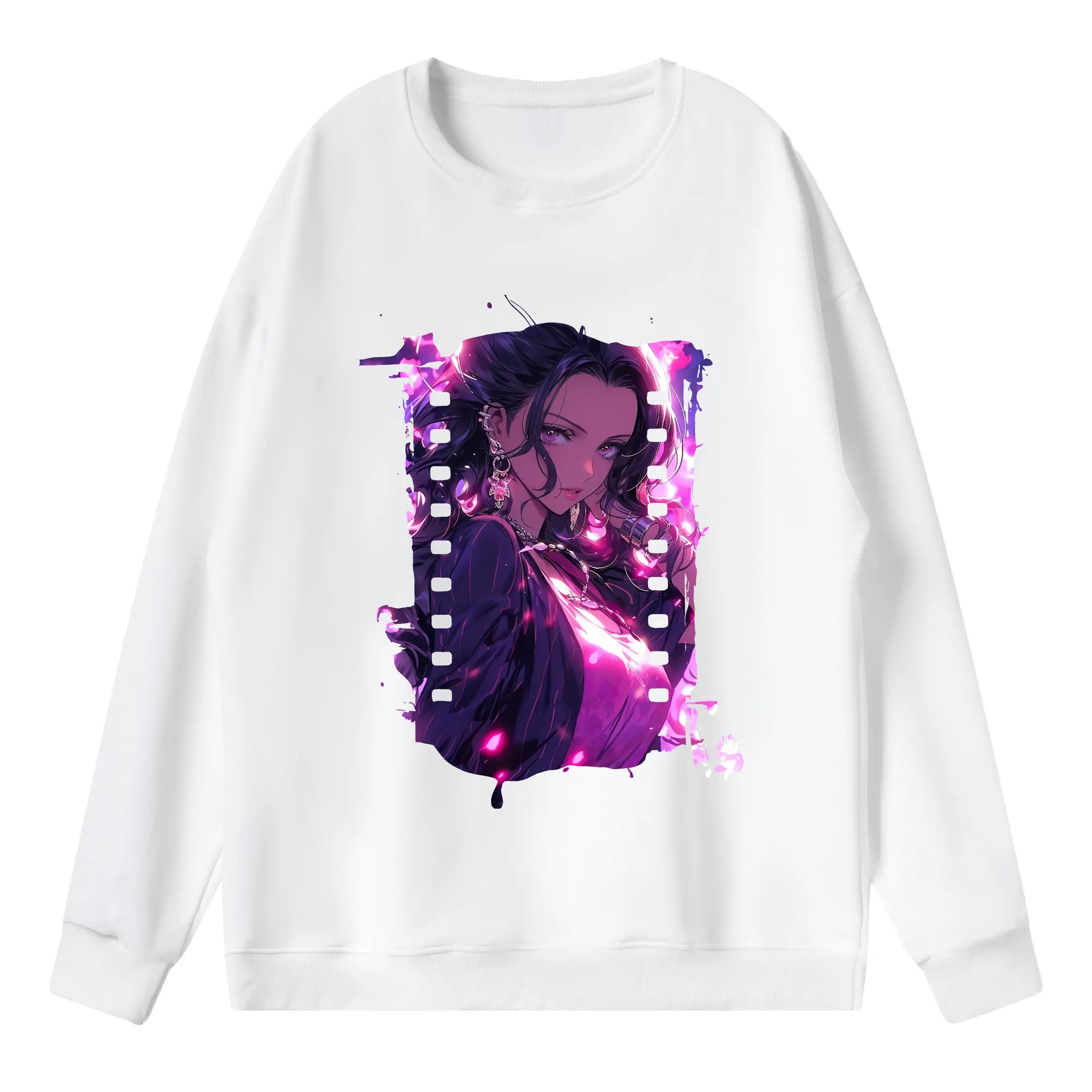 ワンピース グッズ ニコ・ロビン - 薄手 クルーネック スウェット 裏毛260g · ポリエステル 春秋向け カジュアル 男女兼用 · トレーナー デイリー スポーツ 散歩に最適