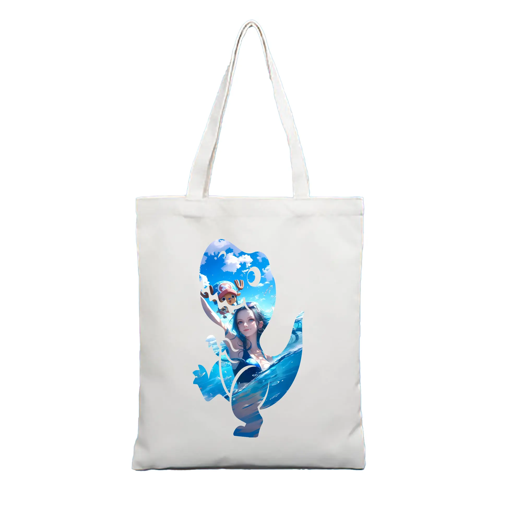 ワンピース グッズ ニコ・ロビン - 縦型キャンバス手提げバッグ（トートバッグ） ・ キャンバス素材 ・ ショッピング用 ・ 軽量 丈夫 お手入れ簡単