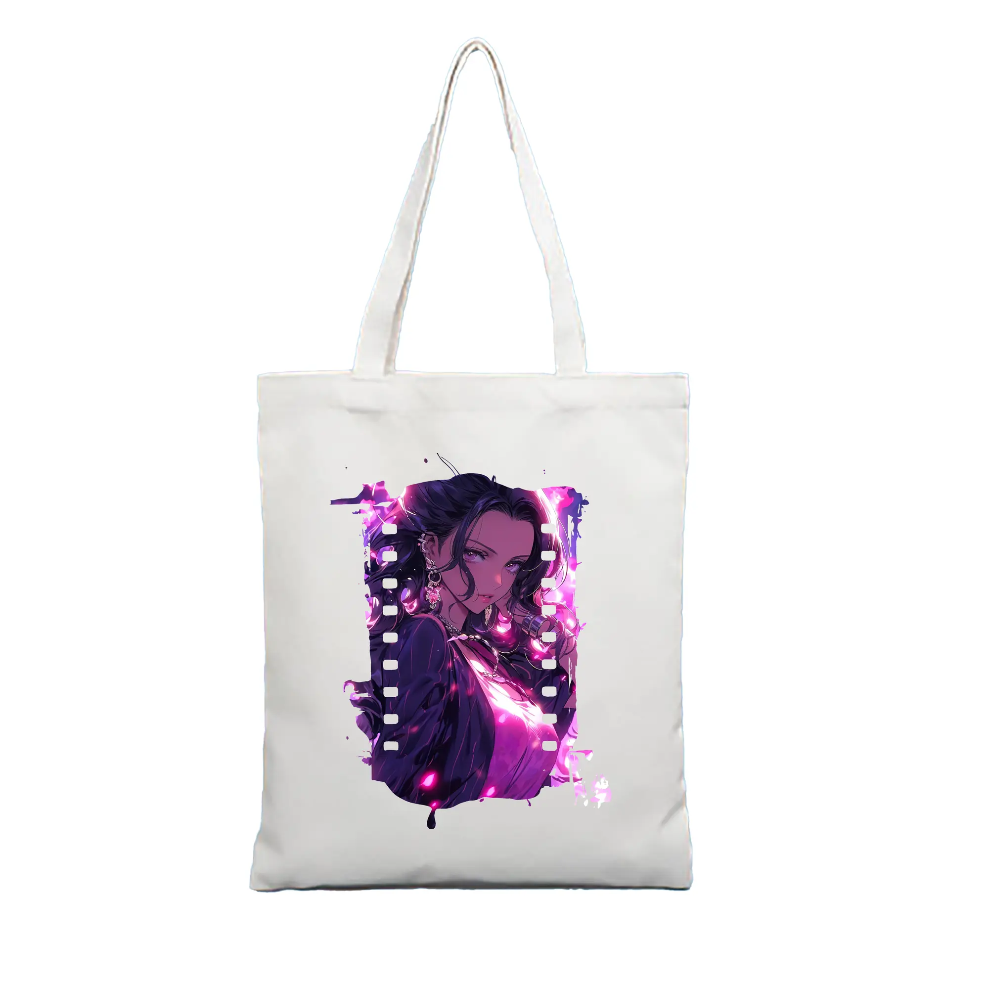 ワンピース グッズ ニコ・ロビン - 縦型キャンバス手提げバッグ（トートバッグ） ・ キャンバス素材 ・ ショッピング用 ・ 軽量 丈夫 お手入れ簡単