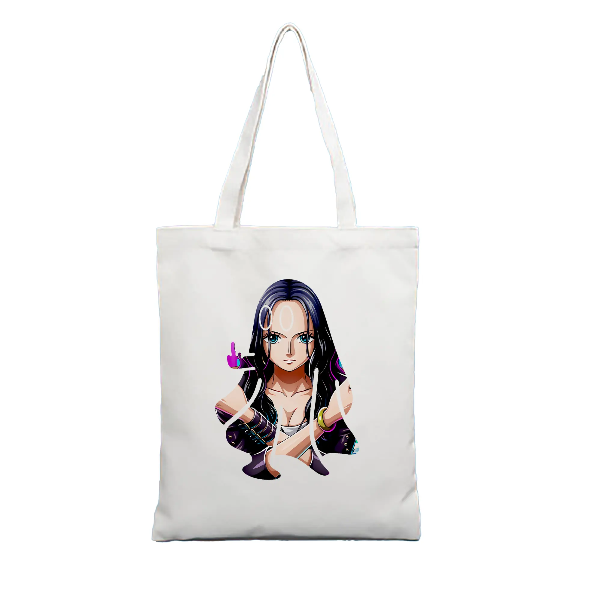 ワンピース グッズ ニコ・ロビン - 縦型キャンバス手提げバッグ（トートバッグ） ・ キャンバス素材 ・ ショッピング用 ・ 軽量 丈夫 お手入れ簡単