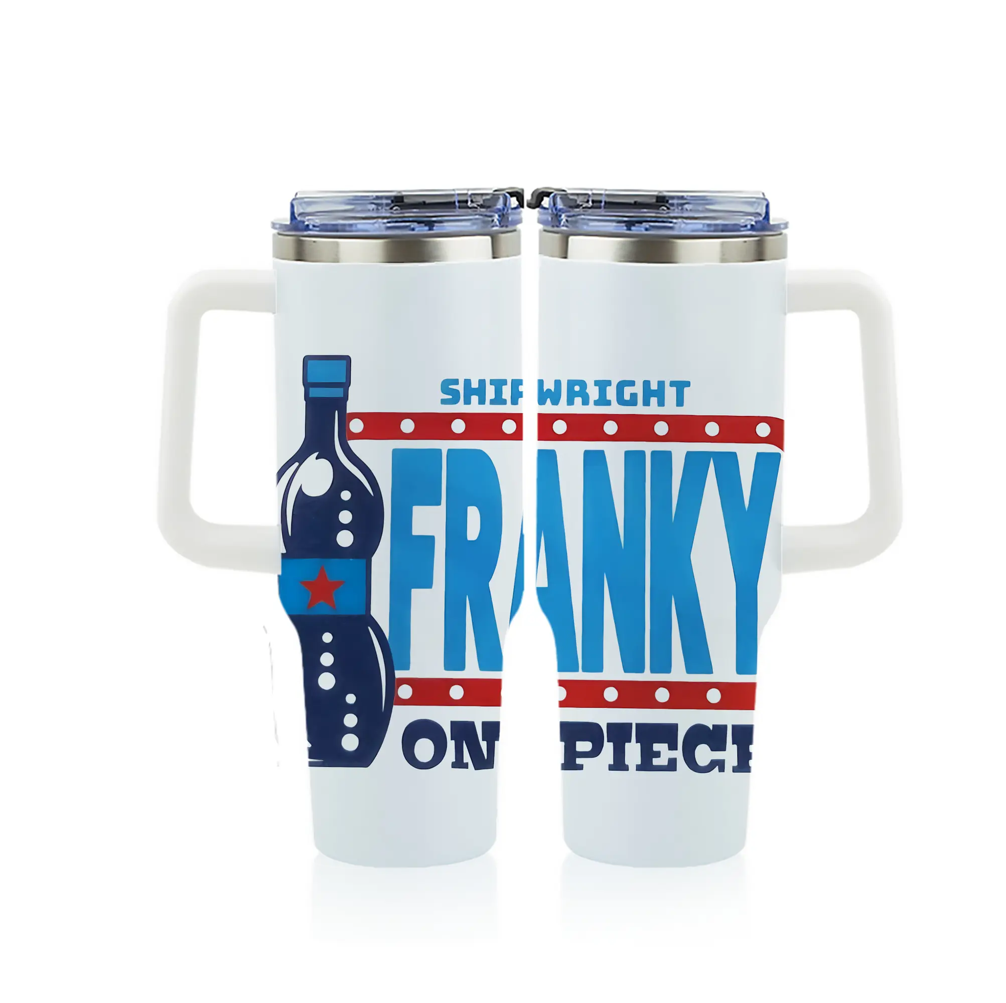 ワンピース グッズ フランキー - 1200mL フルプリント車用タンブラー ・ 304ステンレス 内側 ・ 201ステンレス 外側 ・ 保温 保冷 ・ 通勤 ドライブ アウトドア用