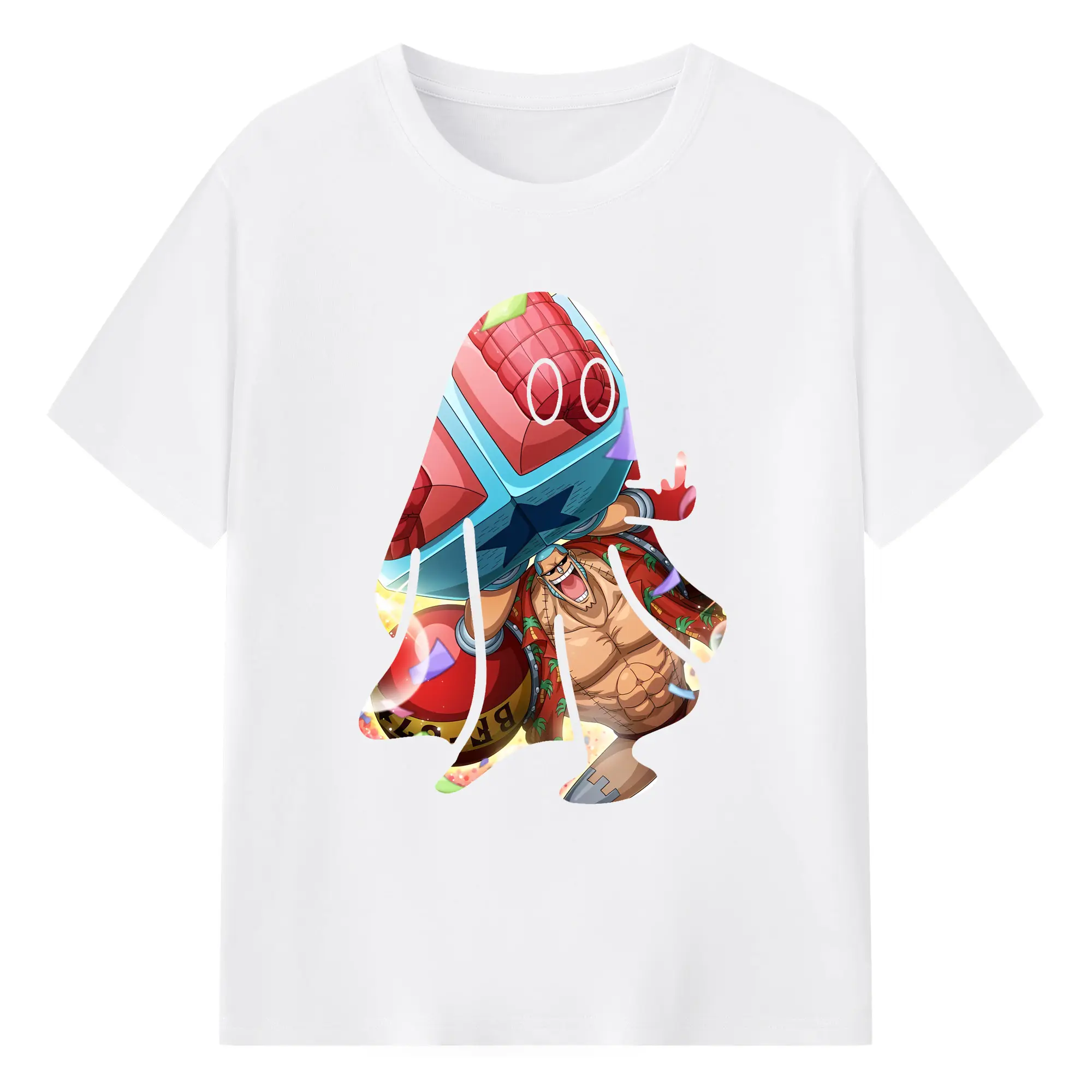 ワンピース グッズ フランキー - 綿100％ 半袖Tシャツ ・ フロントプリント ・ 快適 通気性 ・ 日常使い 散歩 スポーツ用