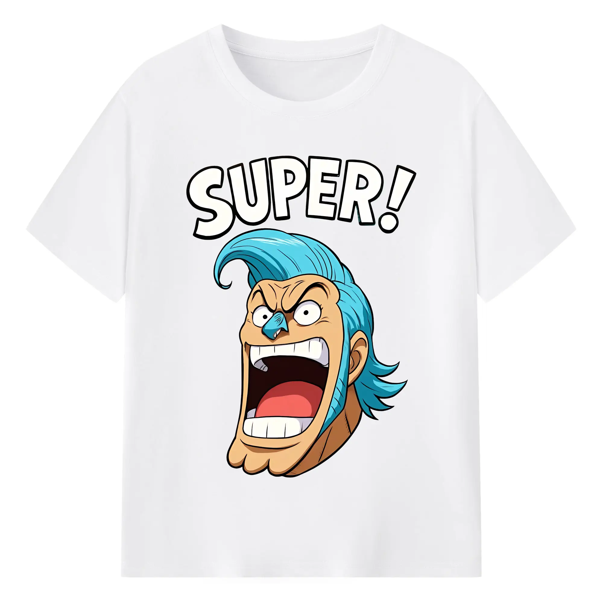 ワンピース グッズ フランキー - 綿100％ 半袖Tシャツ ・ フロントプリント ・ 快適 通気性 ・ 日常使い 散歩 スポーツ用