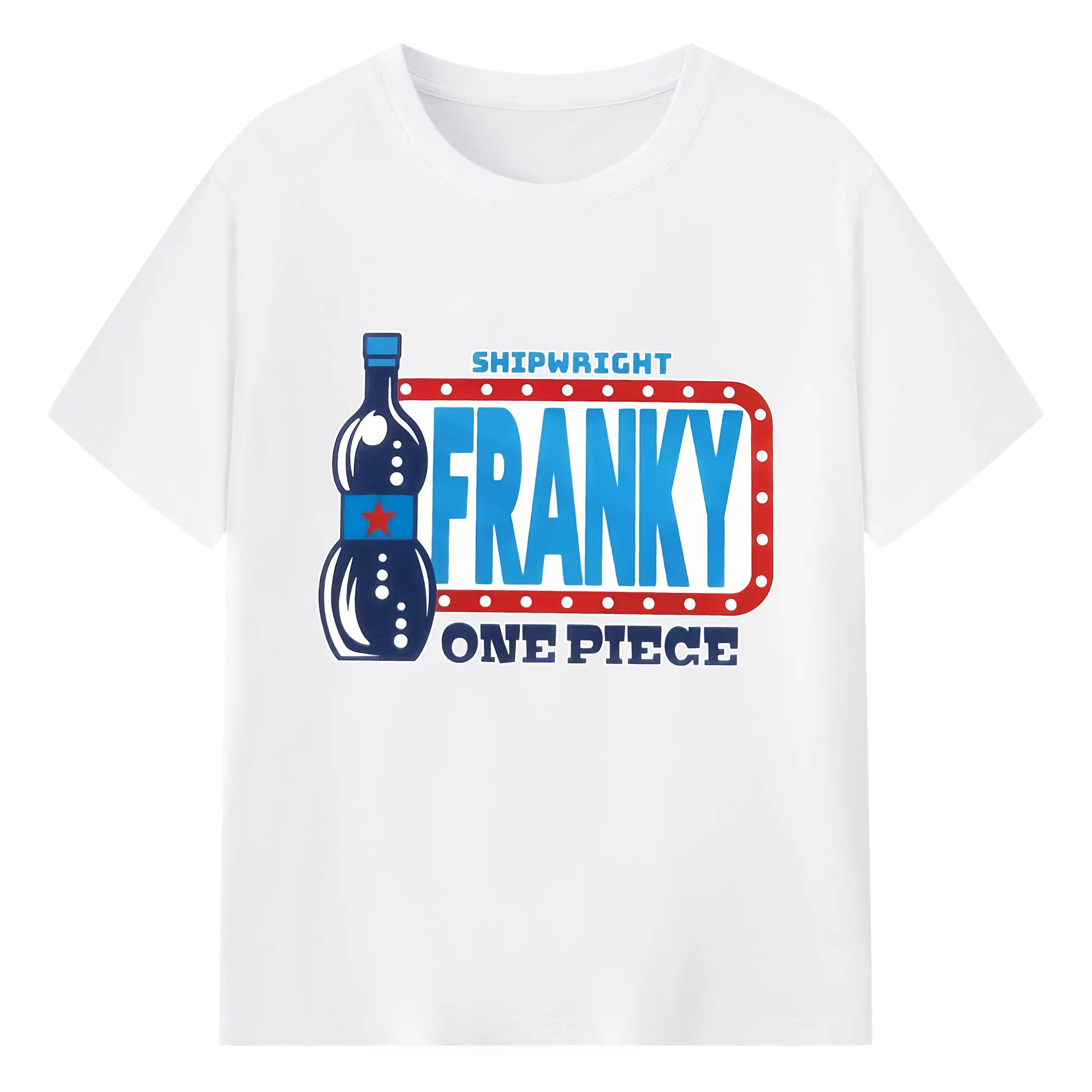 ワンピース グッズ フランキー - 綿100％ 半袖Tシャツ ・ フロントプリント ・ 快適 通気性 ・ 日常使い 散歩 スポーツ用