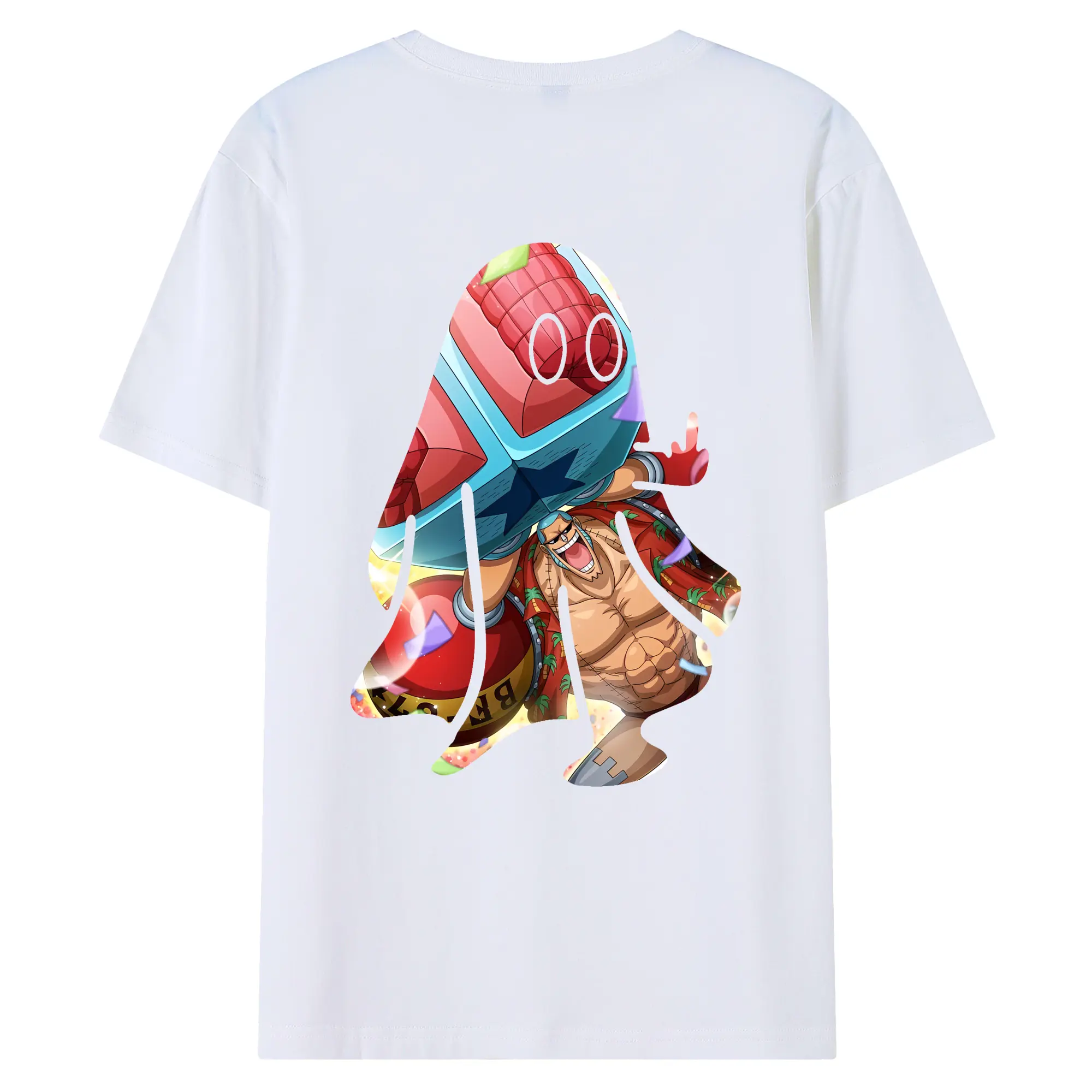 ワンピース グッズ フランキー - 綿100％ 半袖Tシャツ ・ バックプリント ・ 快適 通気性 ・ 日常使い 散歩 スポーツ用