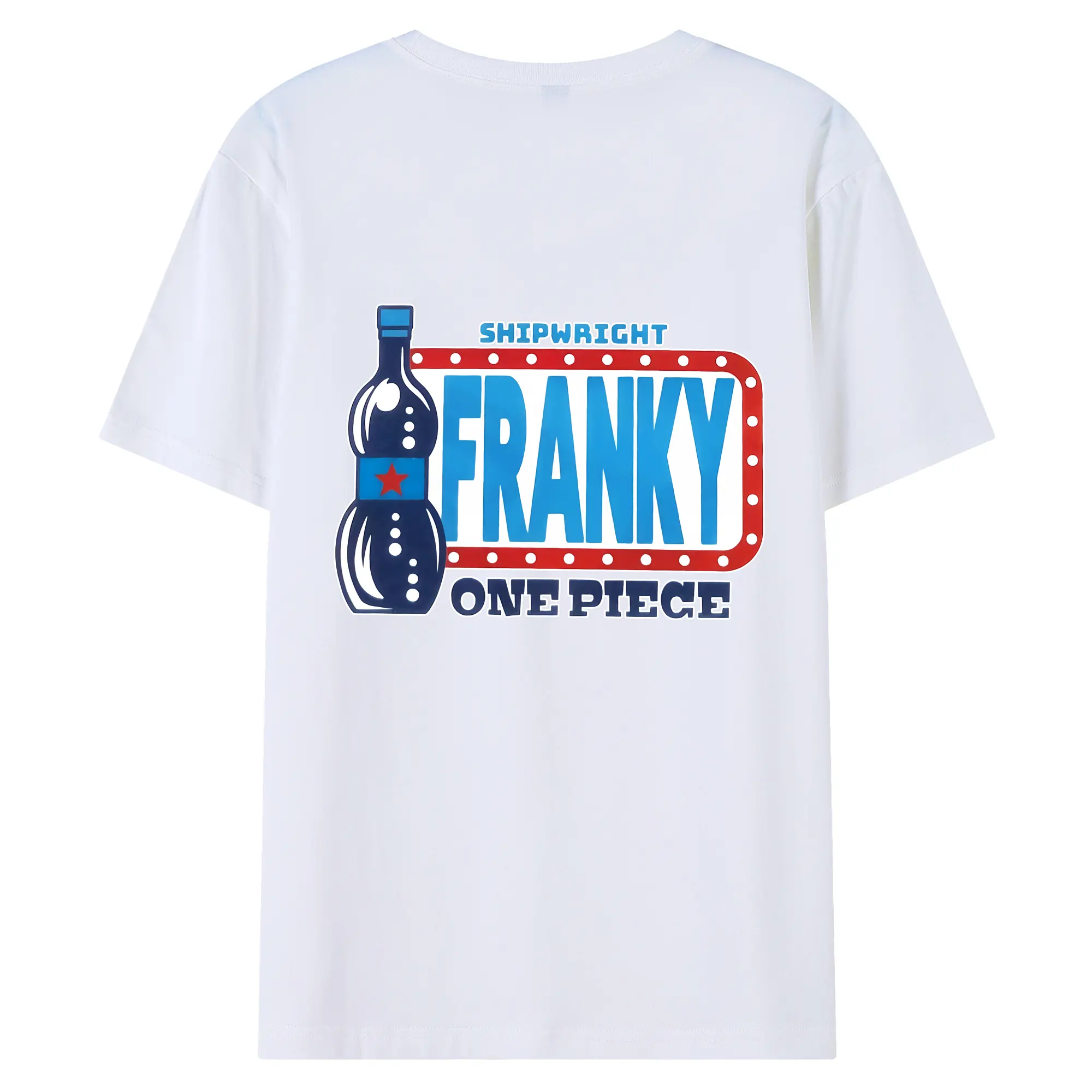 ワンピース グッズ フランキー - 綿100％ 半袖Tシャツ ・ バックプリント ・ 快適 通気性 ・ 日常使い 散歩 スポーツ用