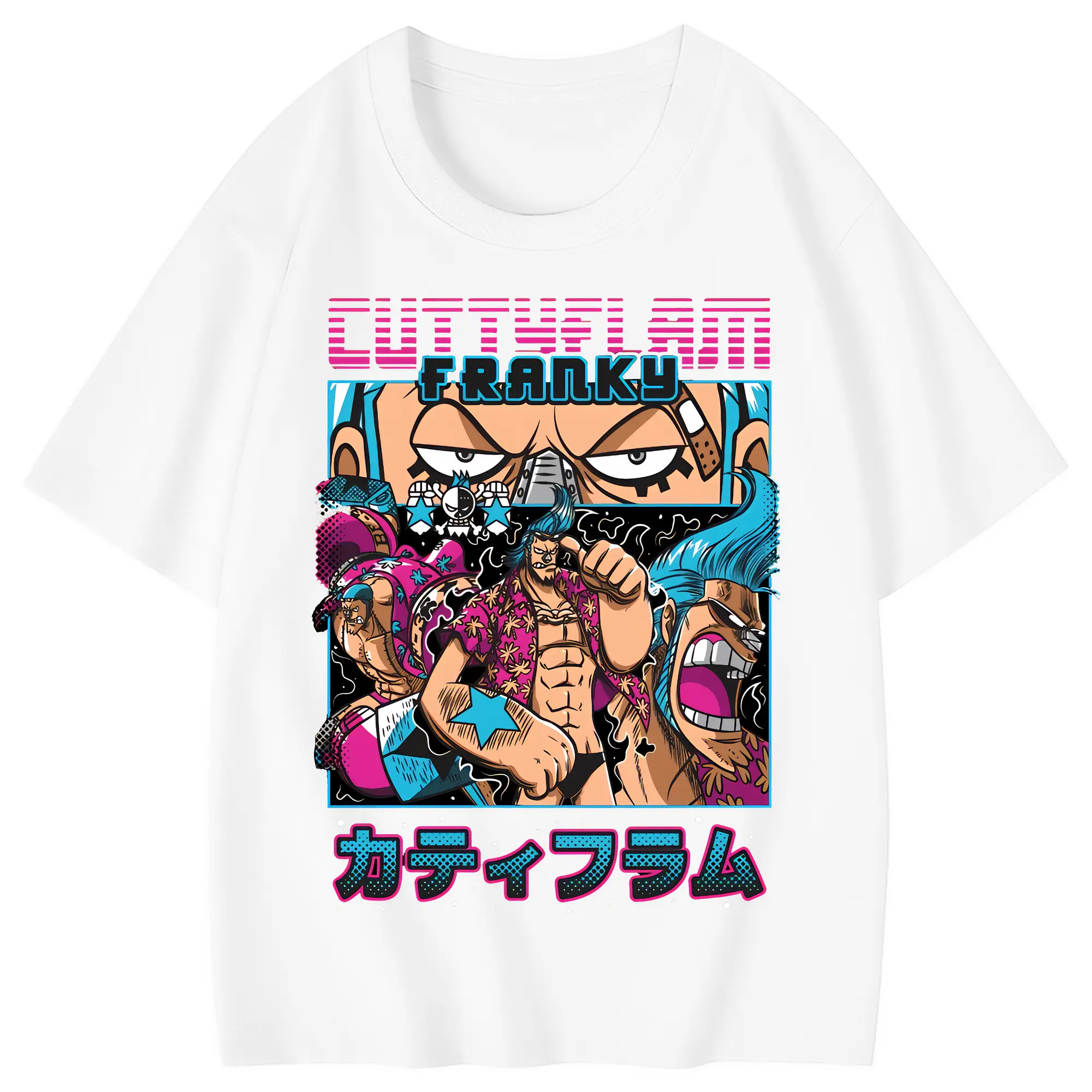 ワンピース グッズ フランキー - 綿100％ キッズTシャツ ・ フロントプリント ・ 快適 通気性 ・ スポーツ カジュアル 散歩用