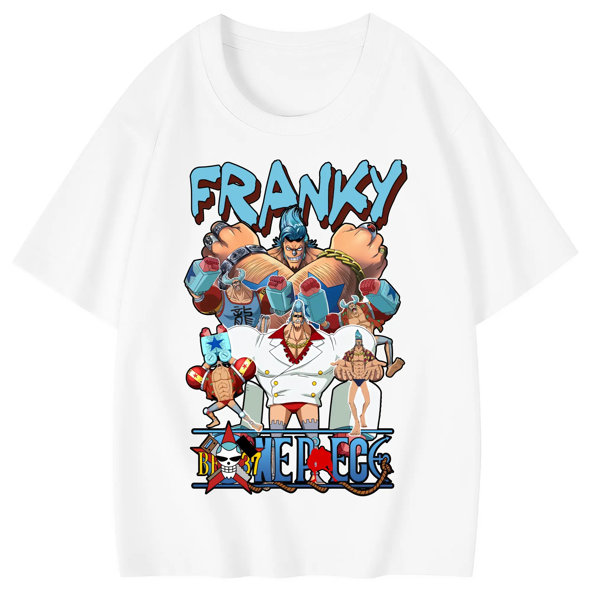 ワンピース グッズ フランキー - 綿100％ キッズTシャツ ・ フロントプリント ・ 快適 通気性 ・ スポーツ カジュアル 散歩用