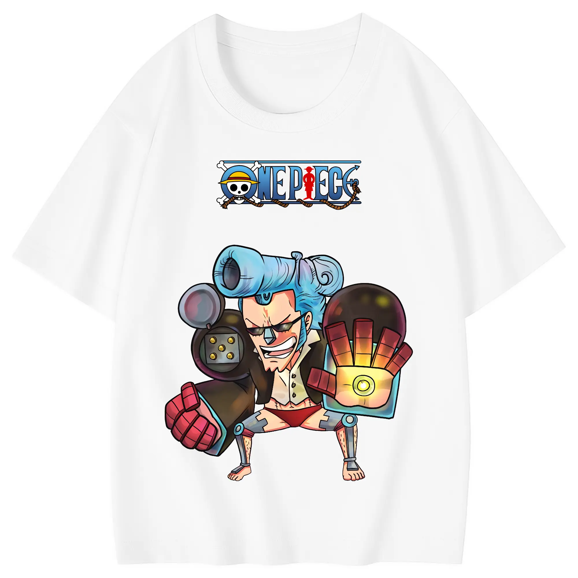 ワンピース グッズ フランキー - 綿100％ キッズTシャツ ・ フロントプリント ・ 快適 通気性 ・ スポーツ カジュアル 散歩用