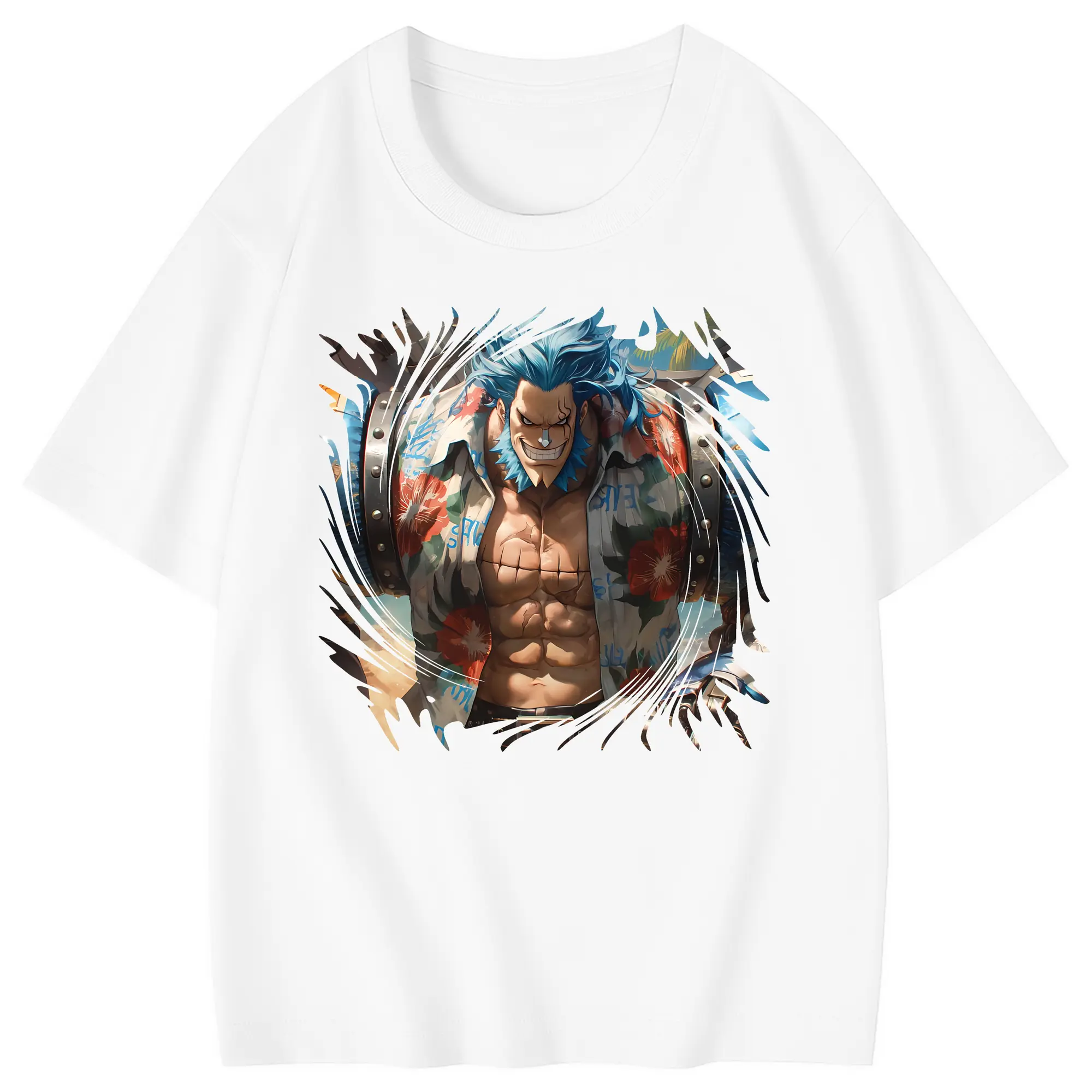 ワンピース グッズ フランキー - 綿100％ キッズTシャツ ・ フロントプリント ・ 快適 通気性 ・ スポーツ カジュアル 散歩用