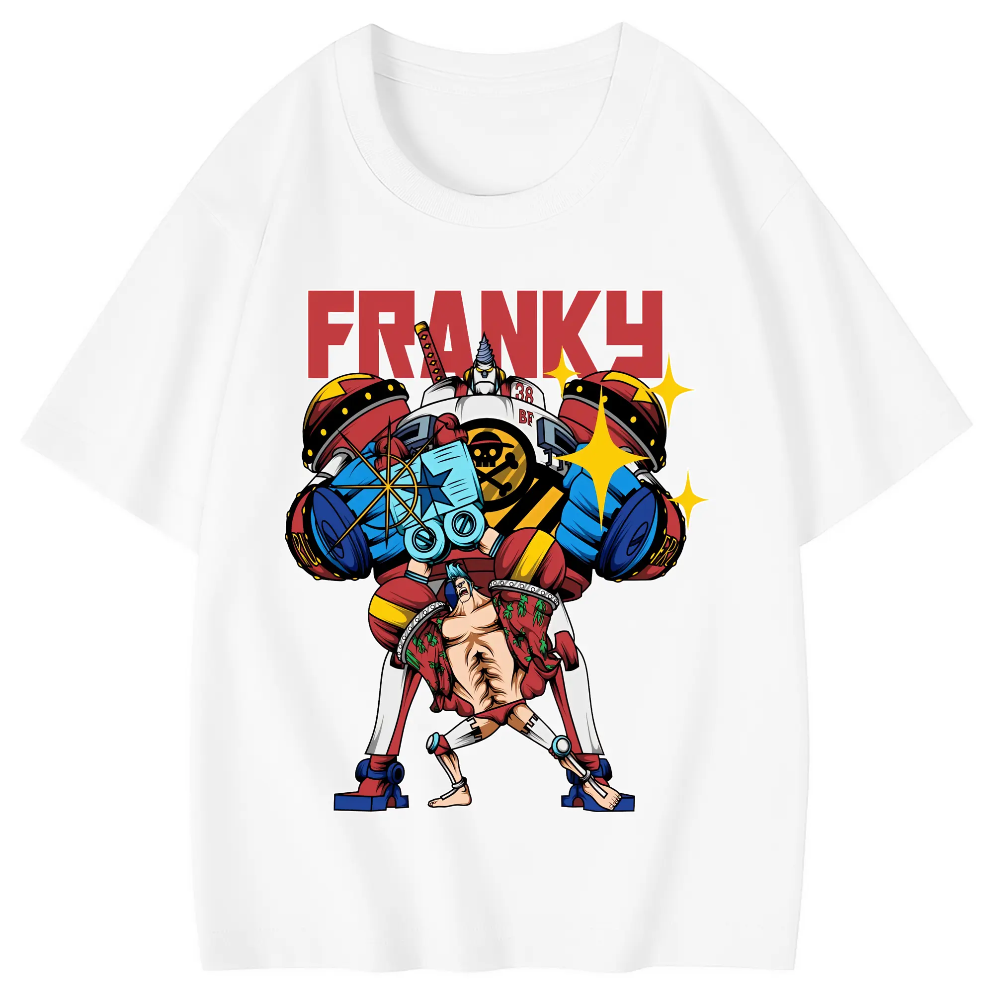 ワンピース グッズ フランキー - 綿100％ キッズTシャツ ・ フロントプリント ・ 快適 通気性 ・ スポーツ カジュアル 散歩用